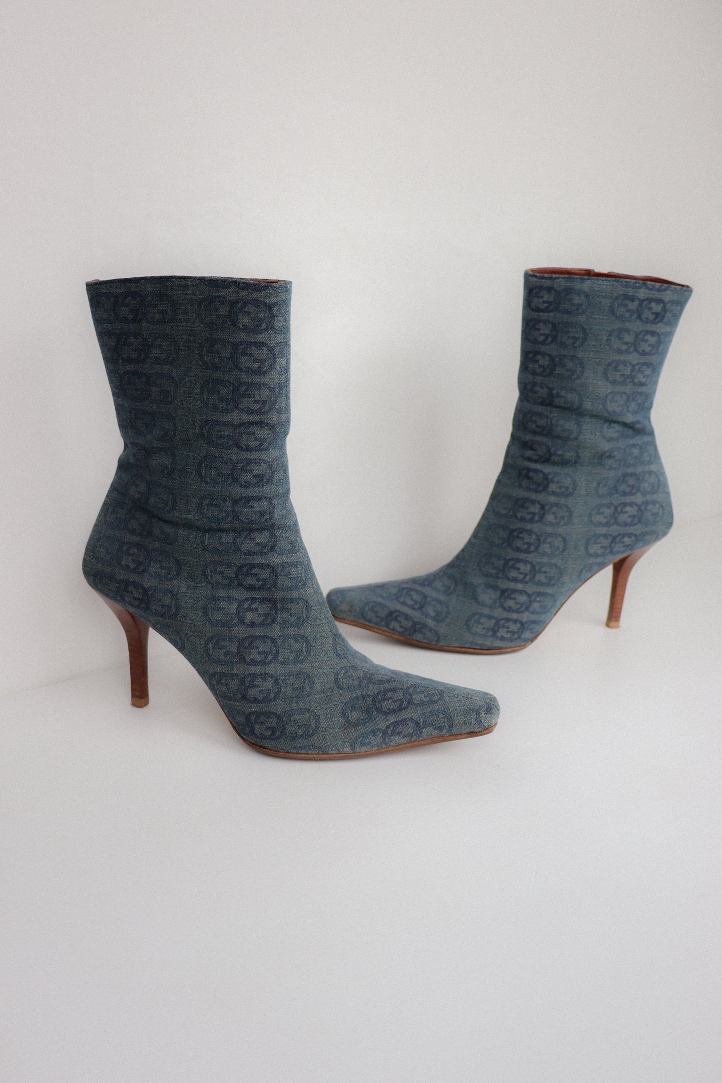 Vintage Gucci Denim Ankle Boots 38