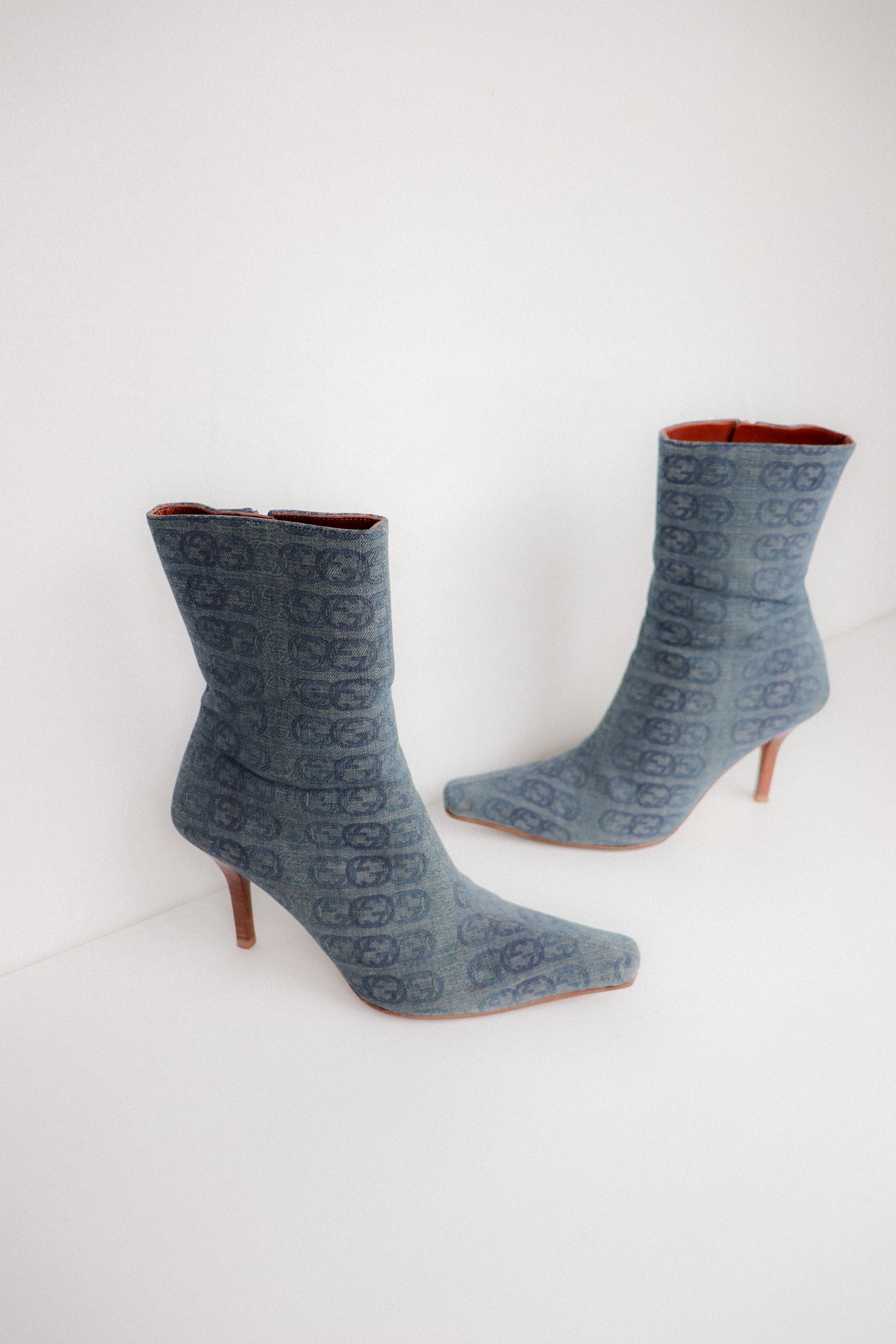 Vintage Gucci Denim Ankle Boots 38