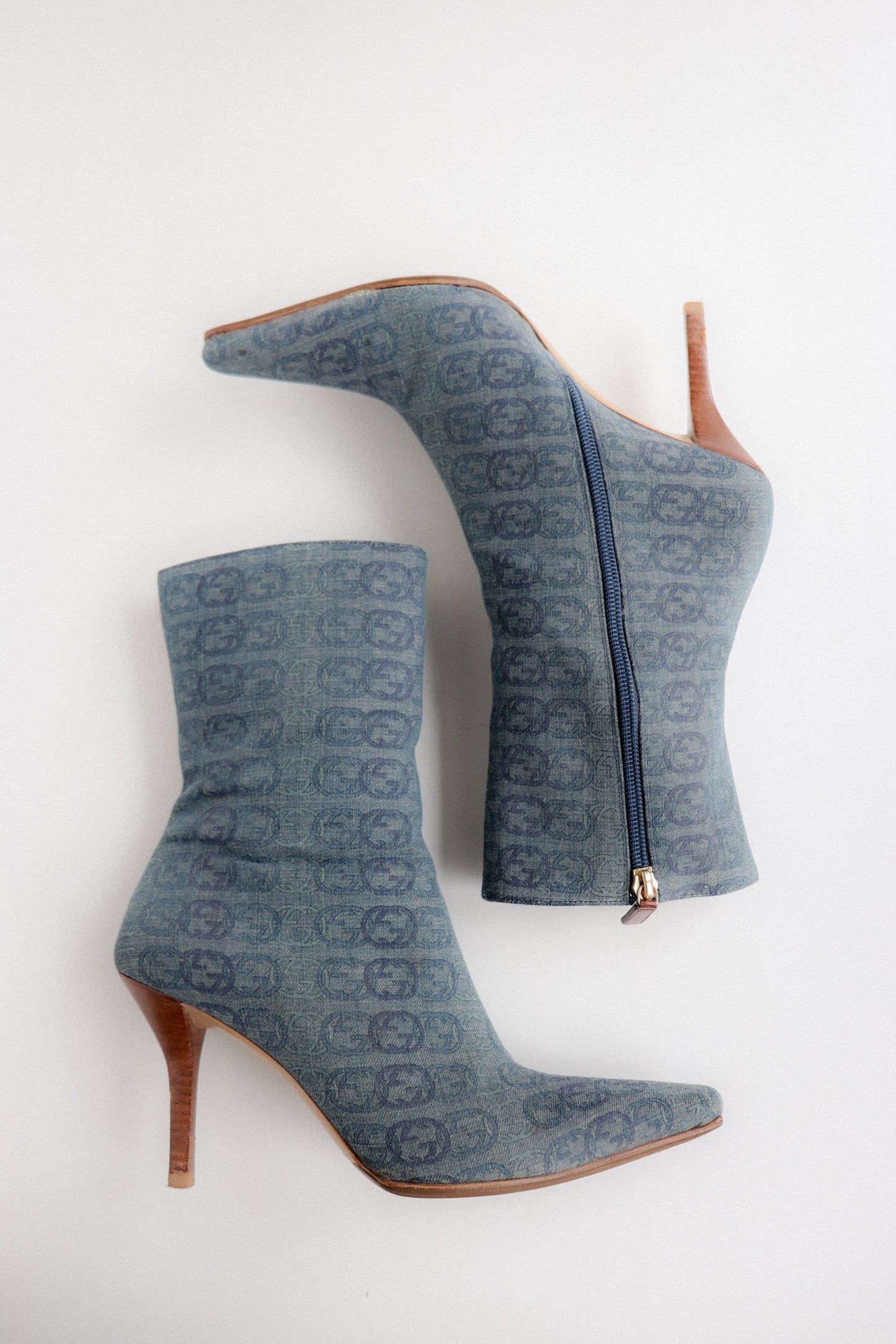 Vintage Gucci Denim Ankle Boots 38
