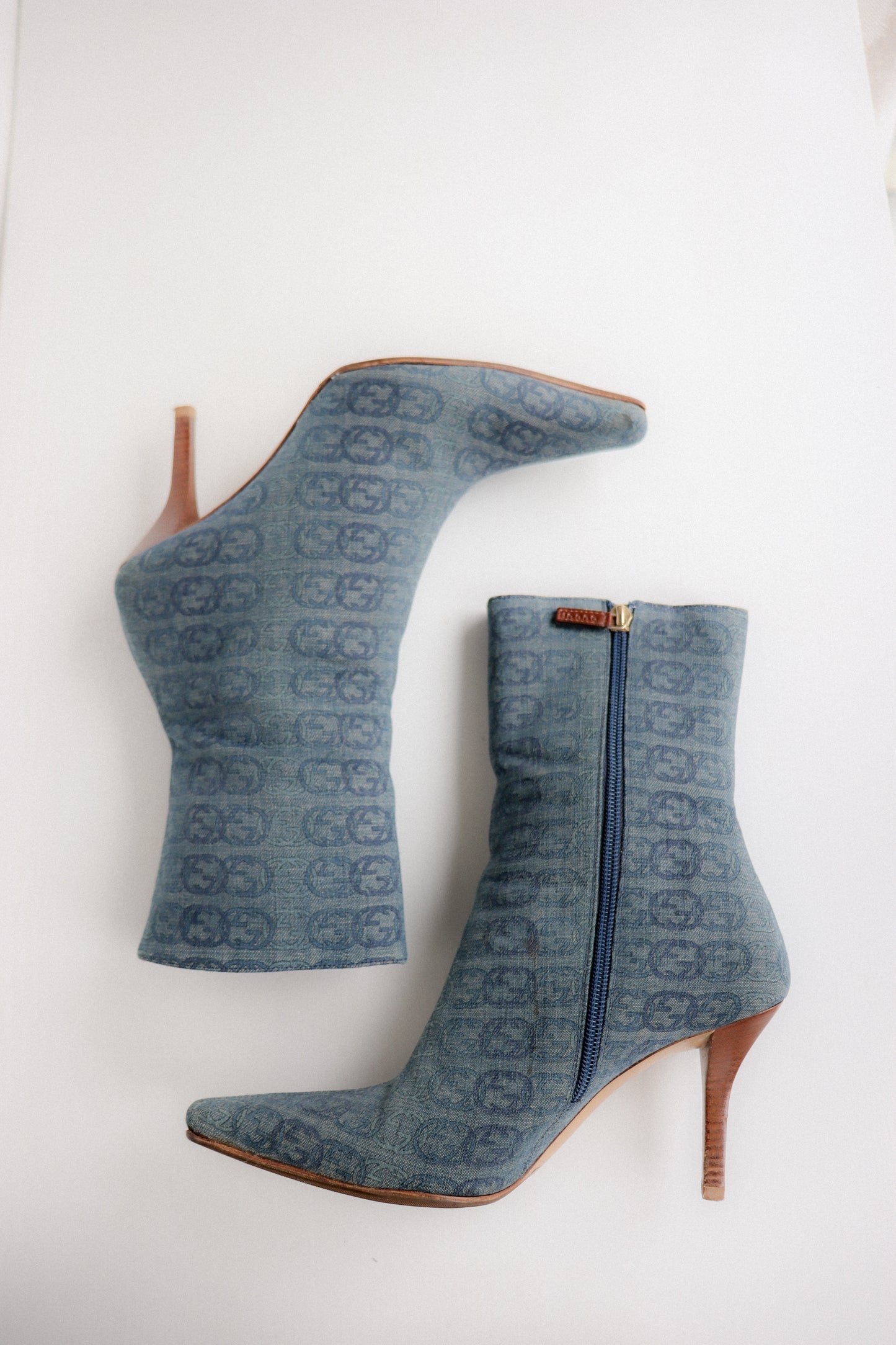Vintage Gucci Denim Ankle Boots 38