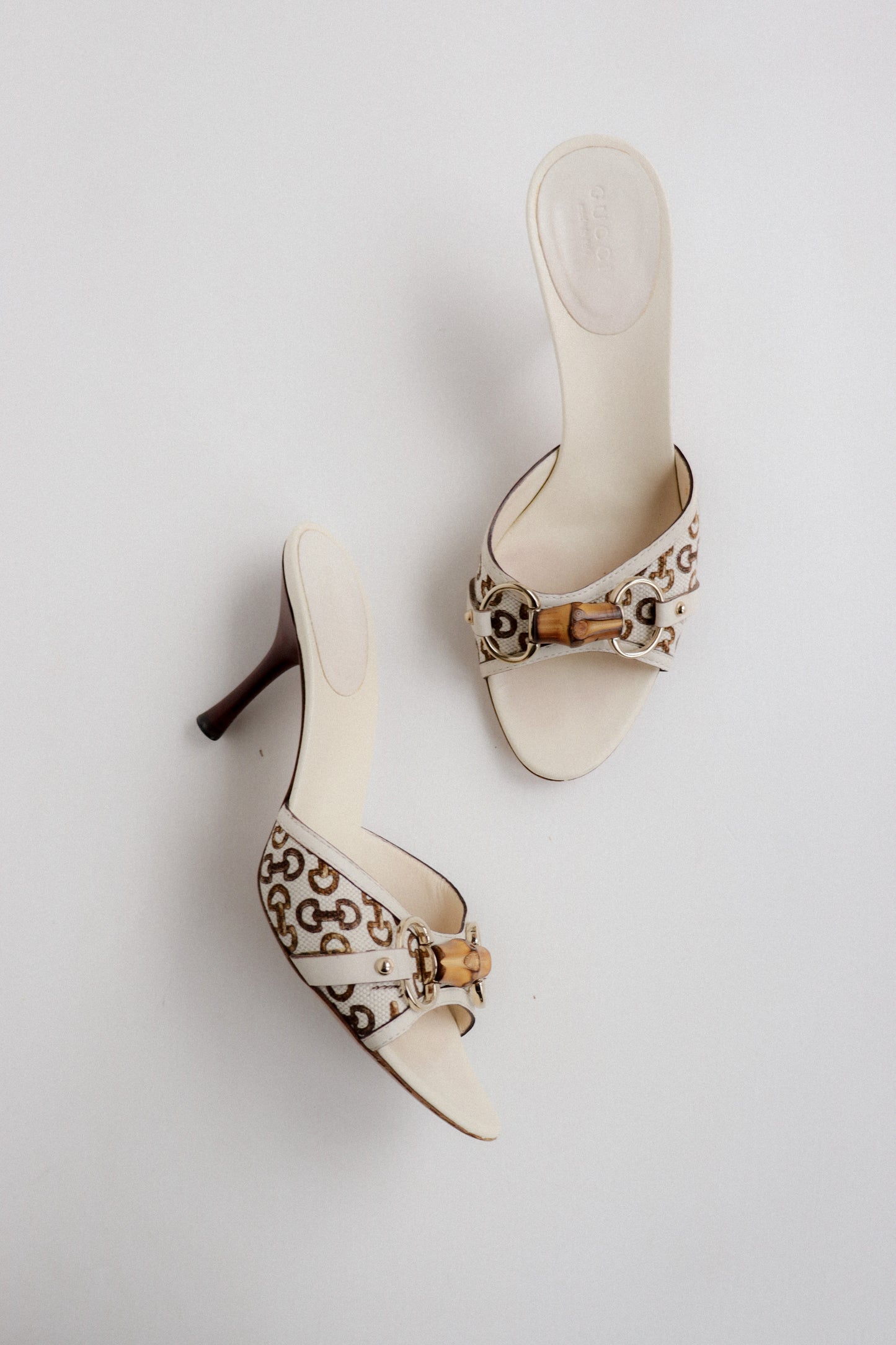 Vintage Gucci Horsebit Bamboo Mules 36.5