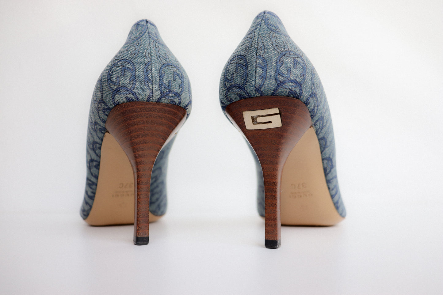 Vintage Gucci Denim Heels 37