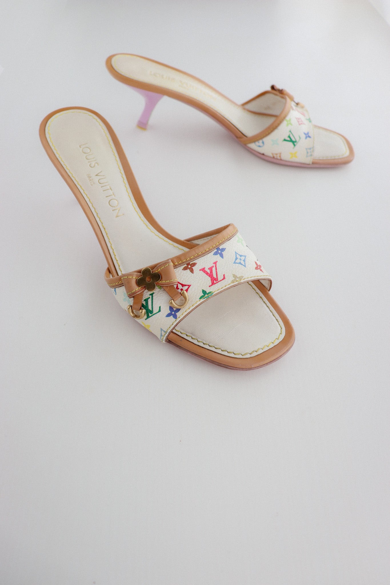Louis Vuitton, Shoes, Louis Vuitton Takashi Murakami Pink Floral Heels