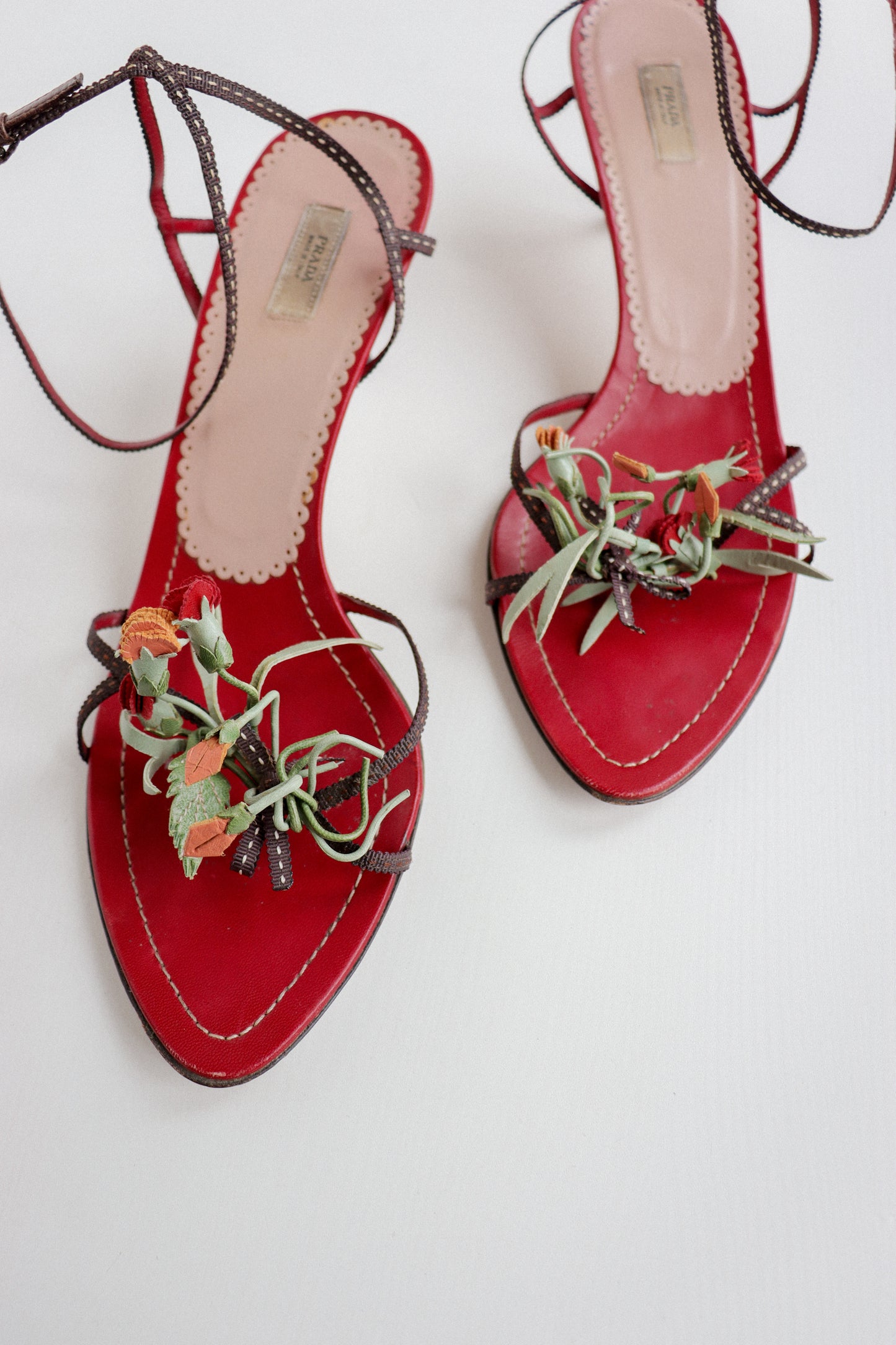 Vintage Prada Rose Sandals 40