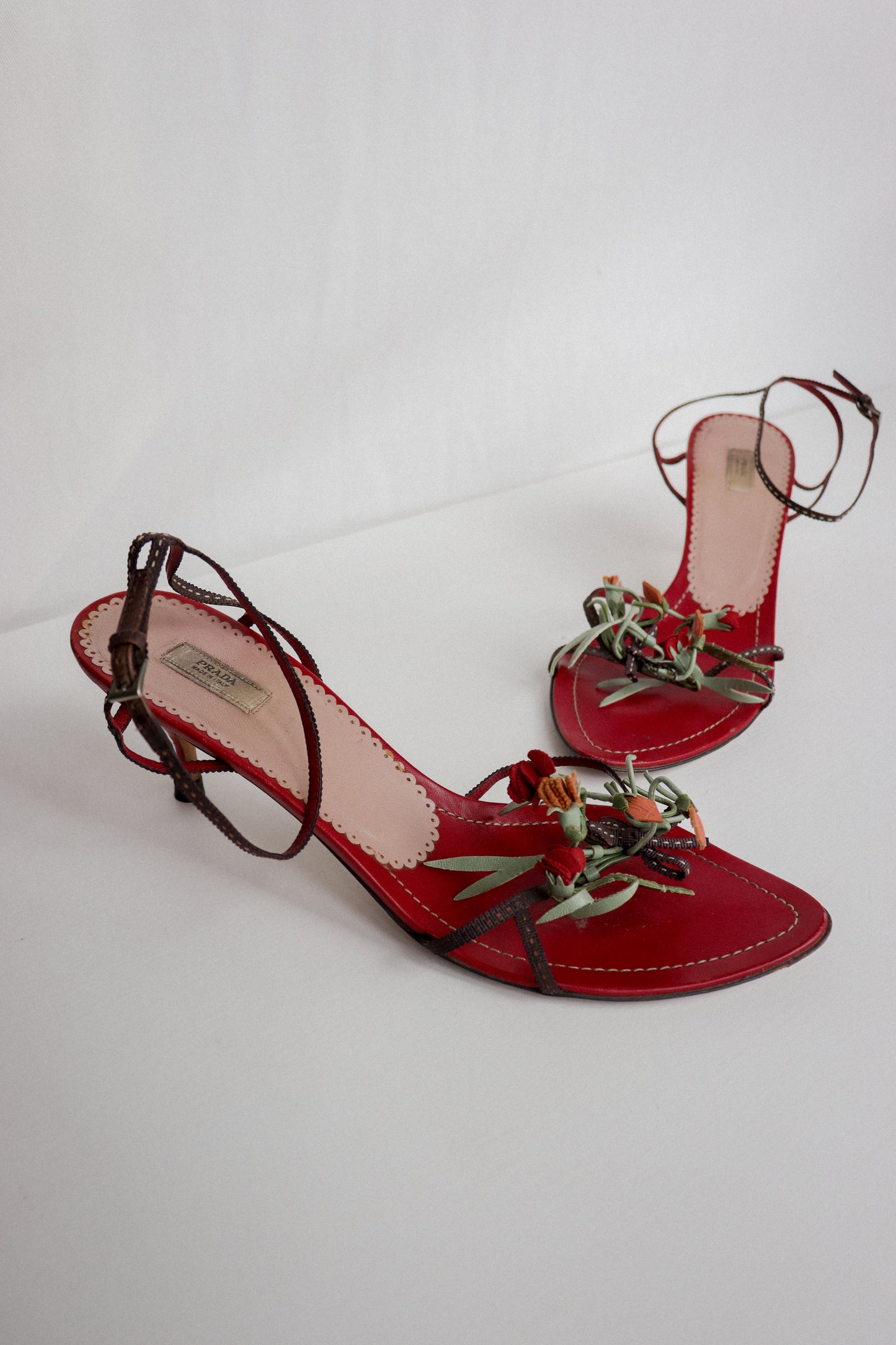 Vintage Prada Rose Sandals 40