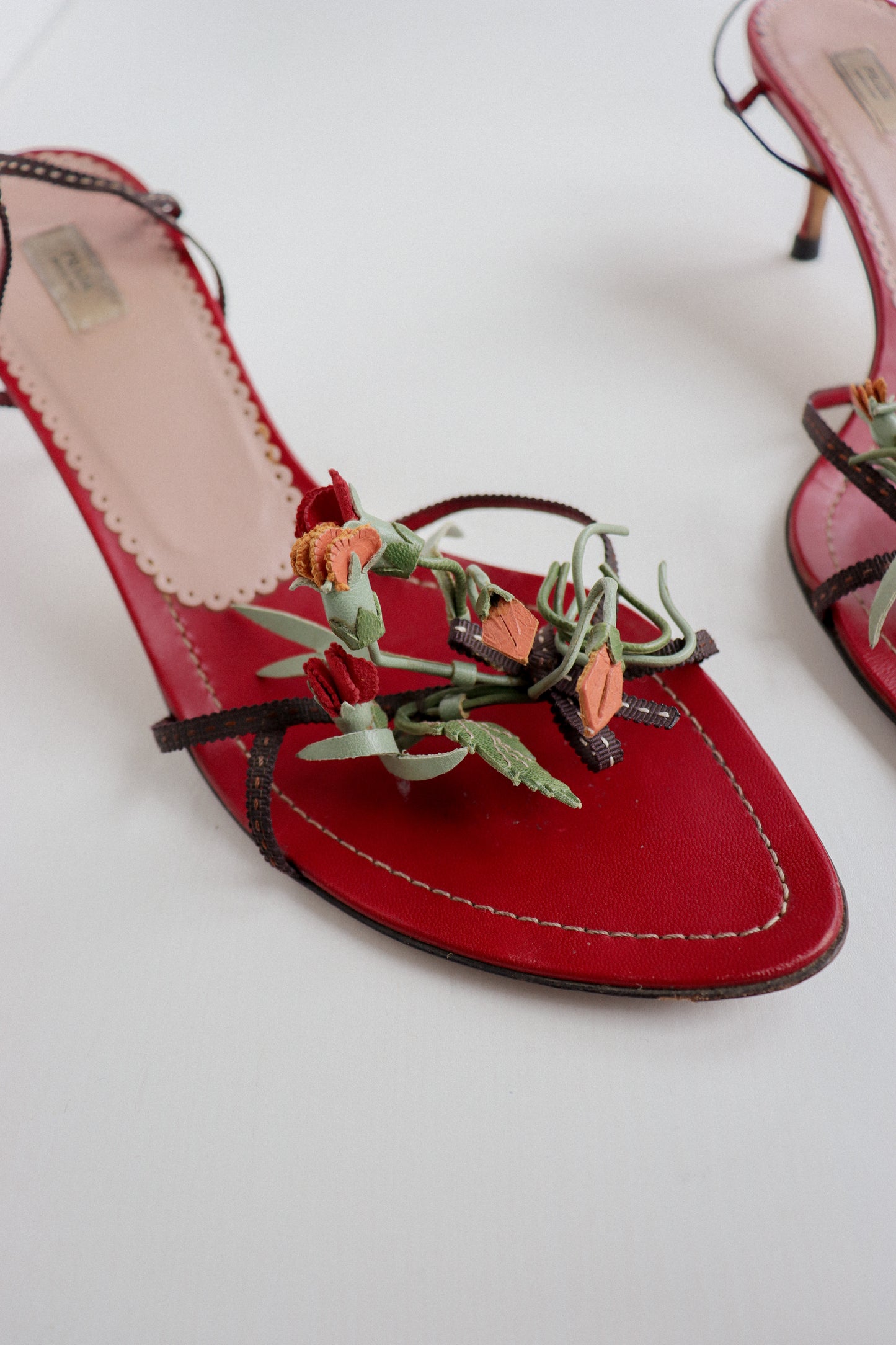 Vintage Prada Rose Sandals 40