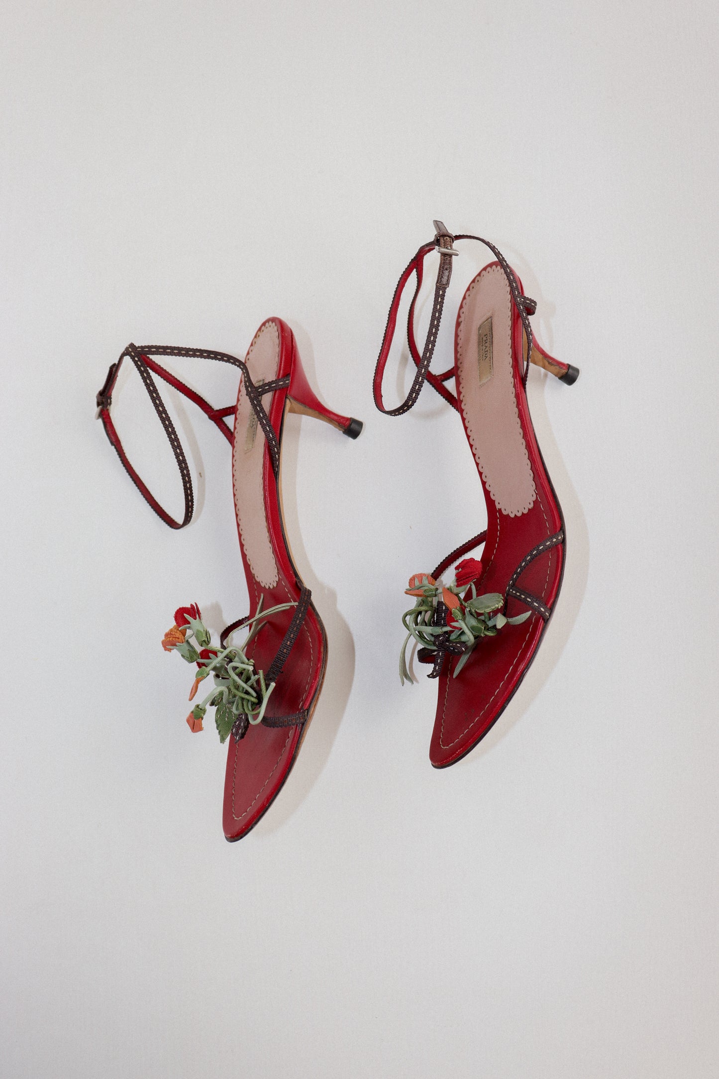 Vintage Prada Rose Sandals 40