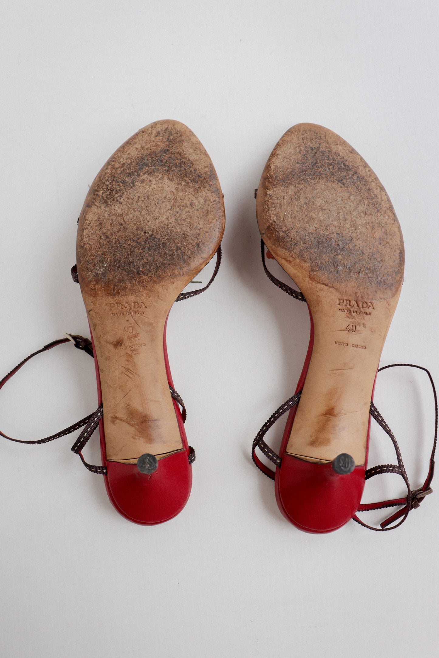 Vintage Prada Rose Sandals 40
