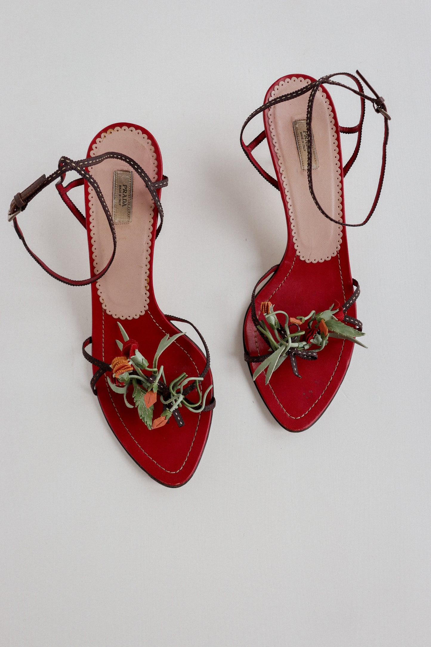 Vintage Prada Rose Sandals 40