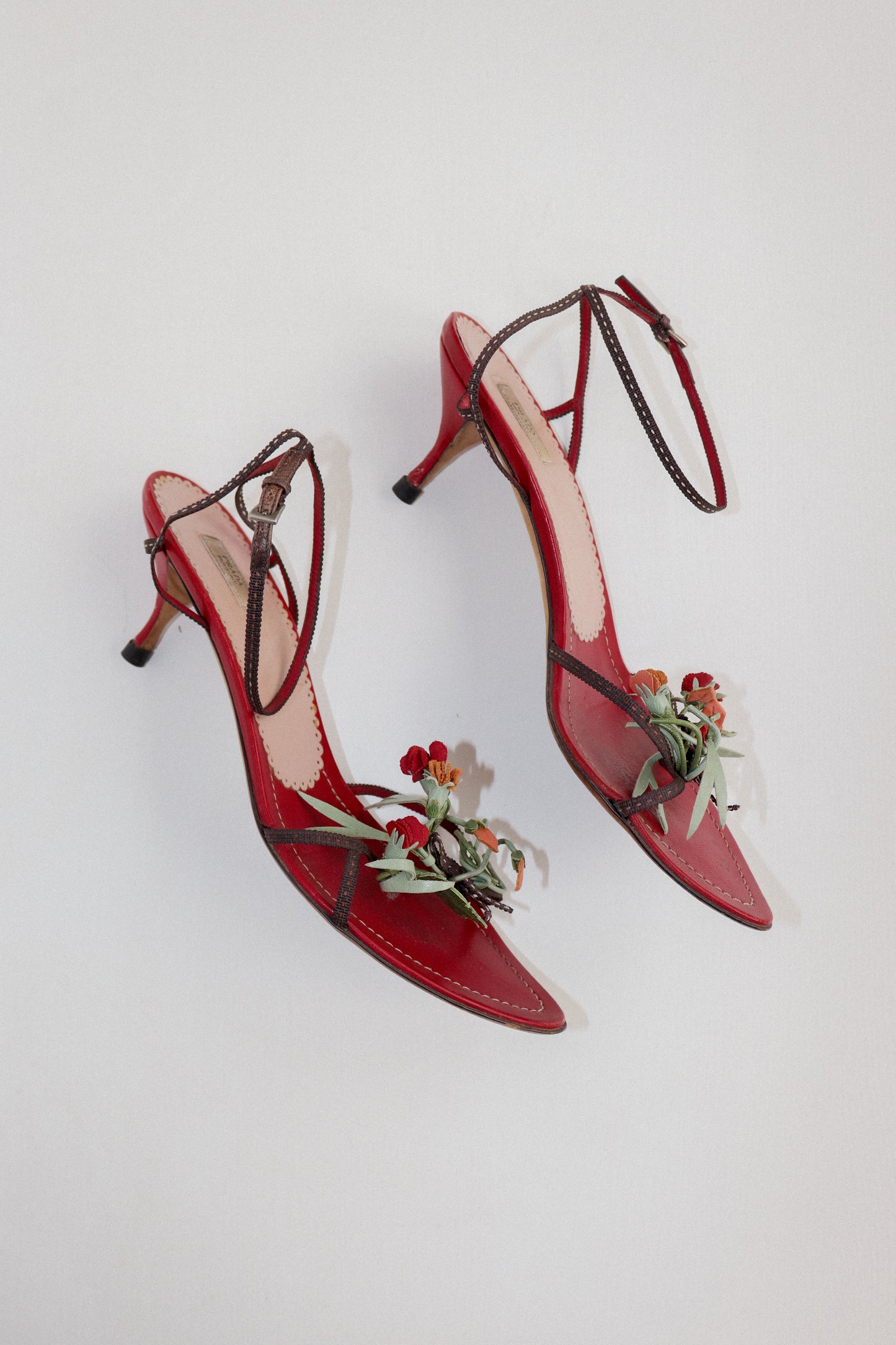 Vintage Prada Rose Sandals 40