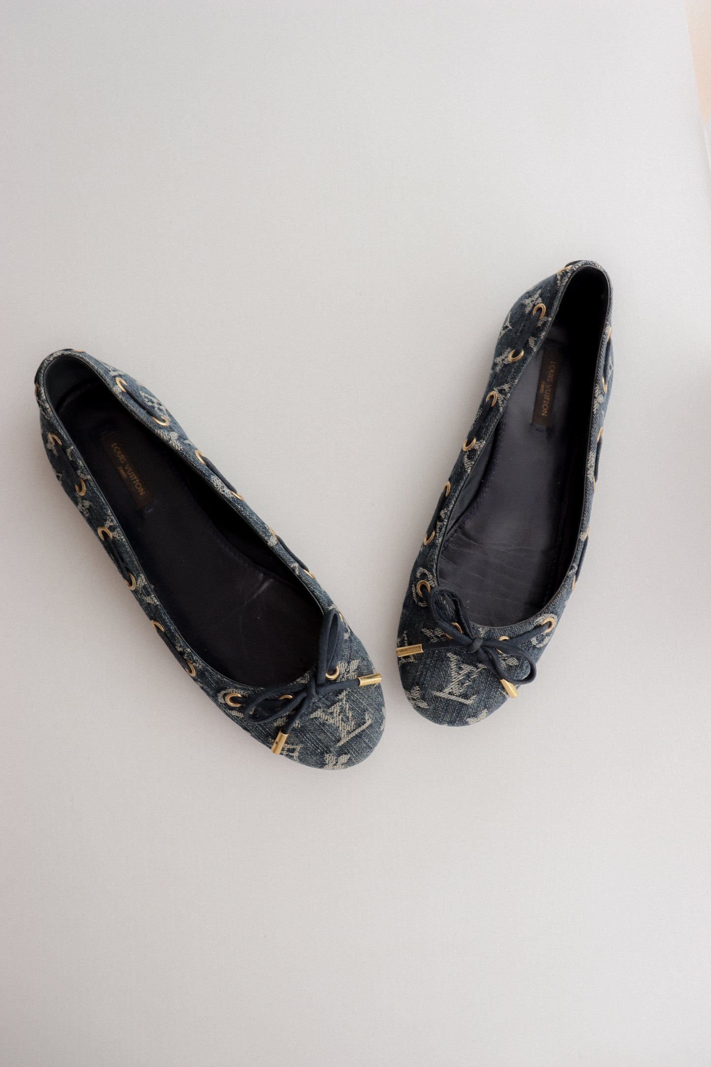 Vintage Louis Vuitton Denim Ballet Flats 38