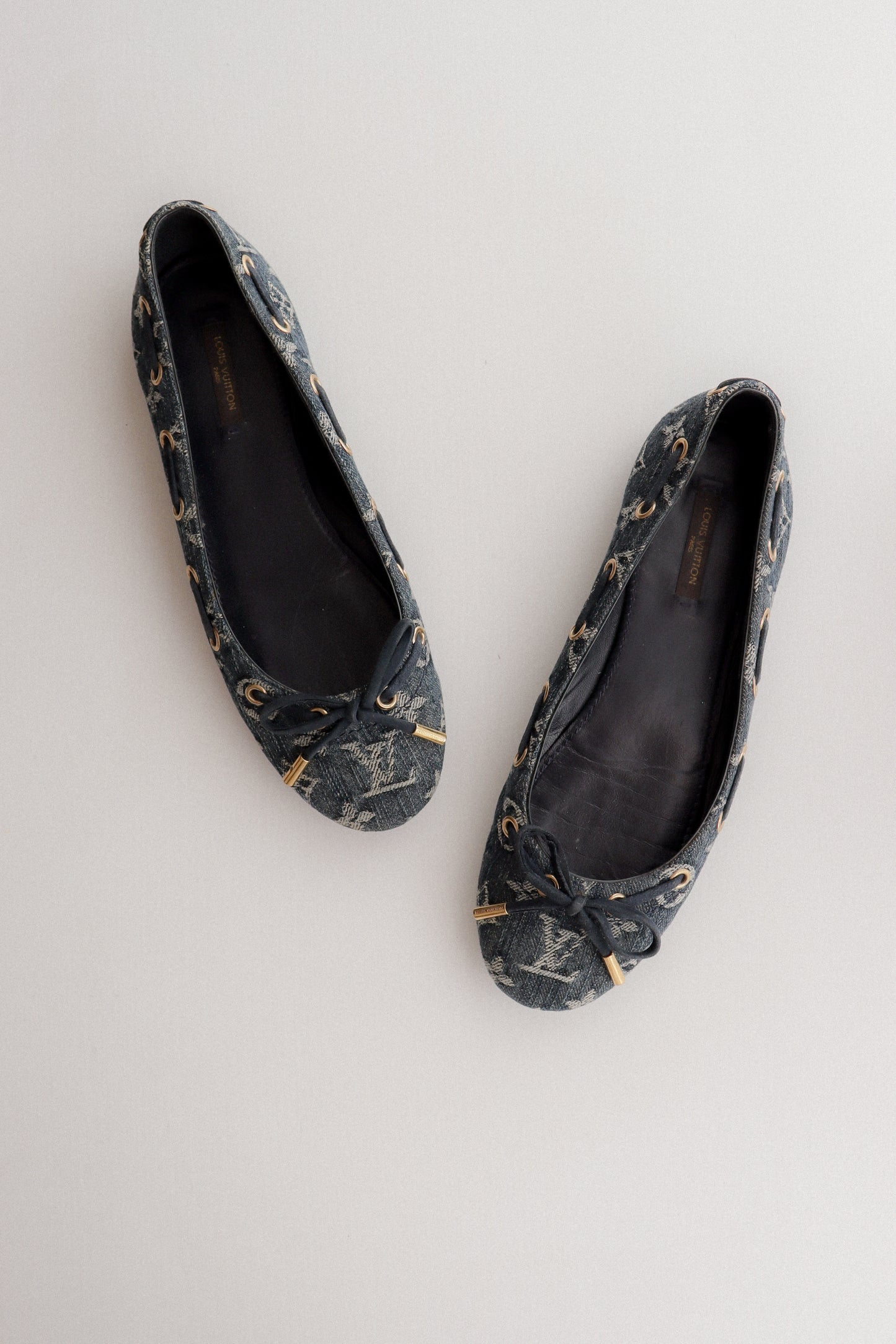 Vintage Louis Vuitton Denim Ballet Flats 38