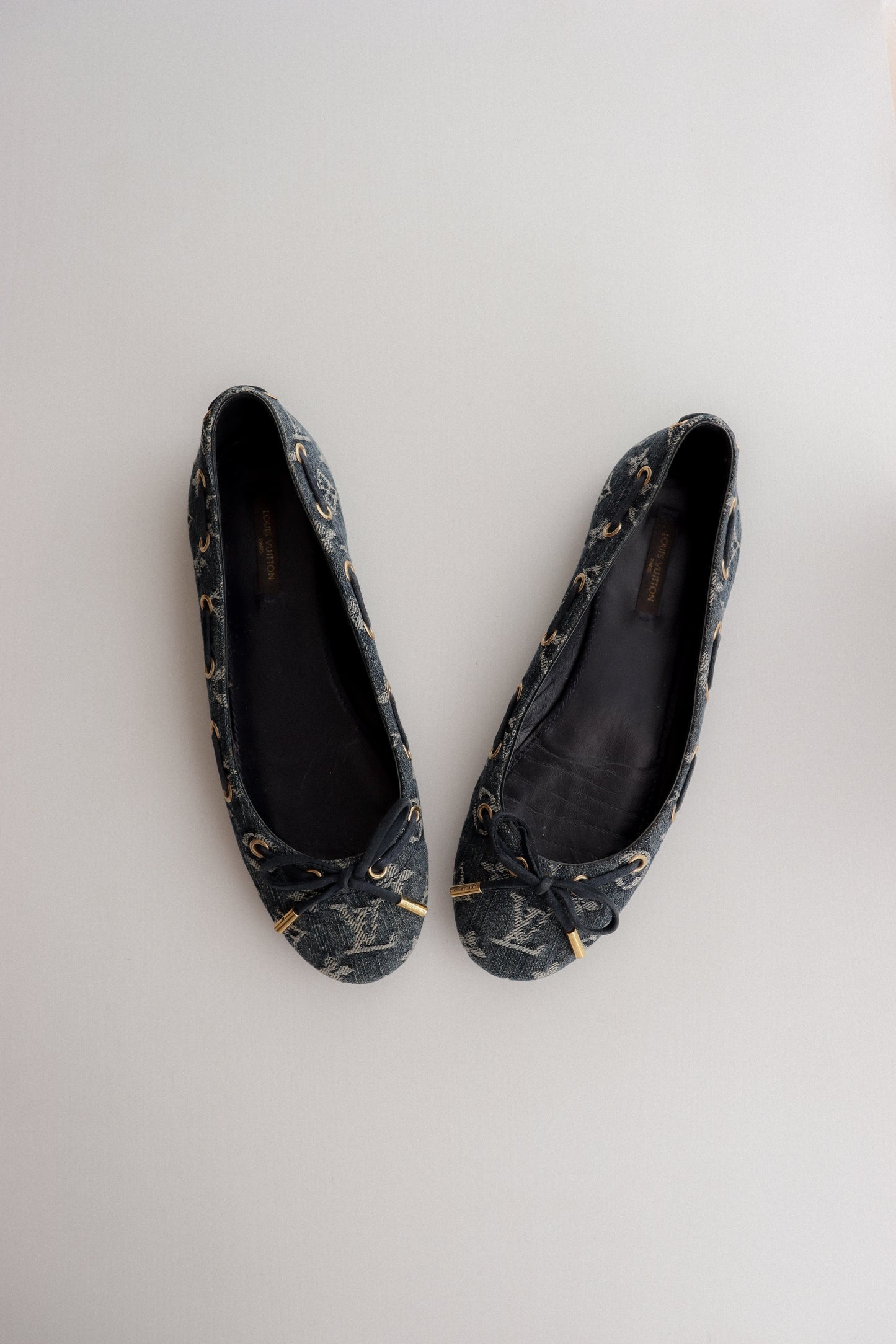 Vintage Louis Vuitton Denim Ballet Flats 38