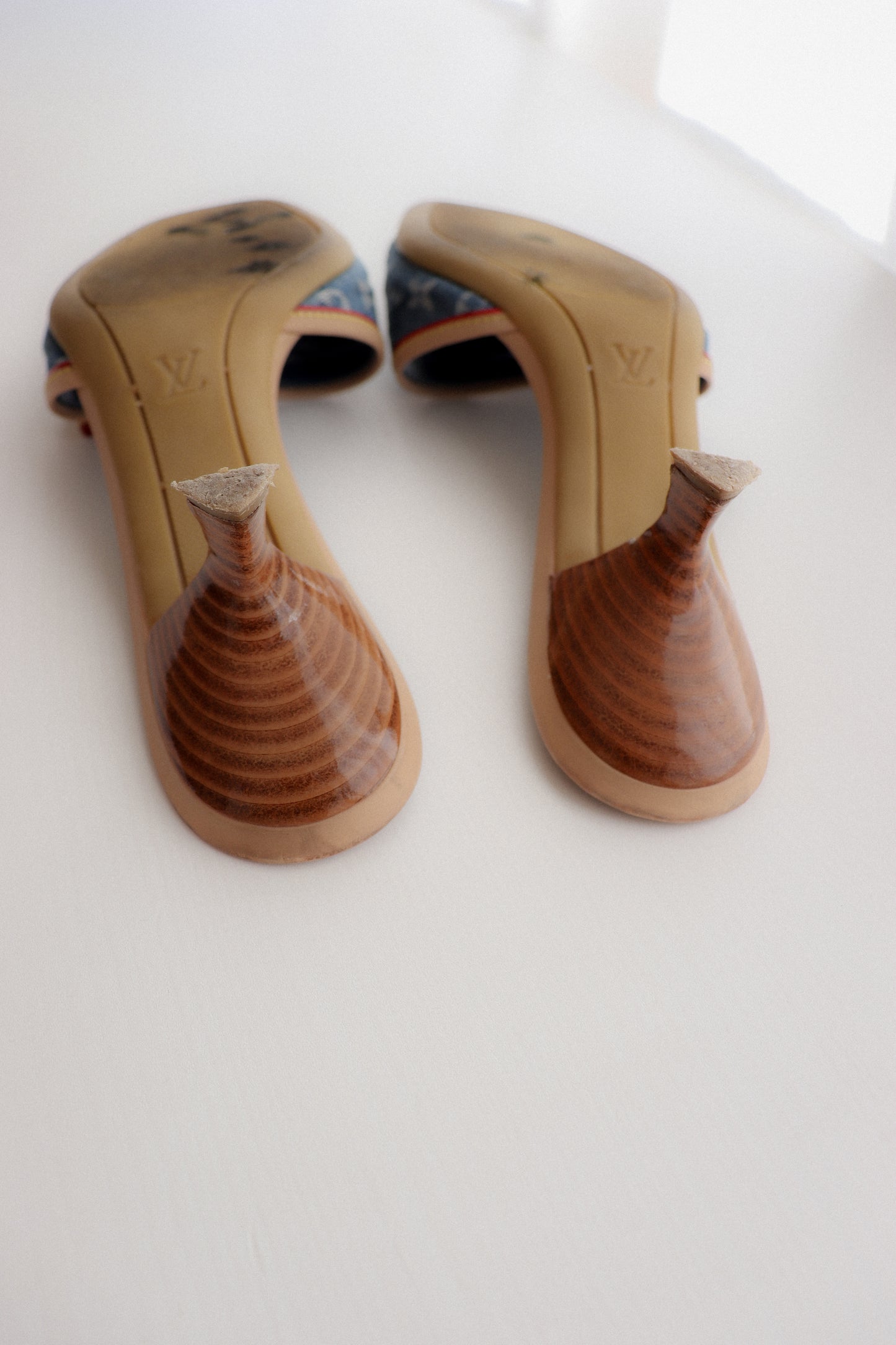 Vintage Louis Vuitton Denim Mules 36.5