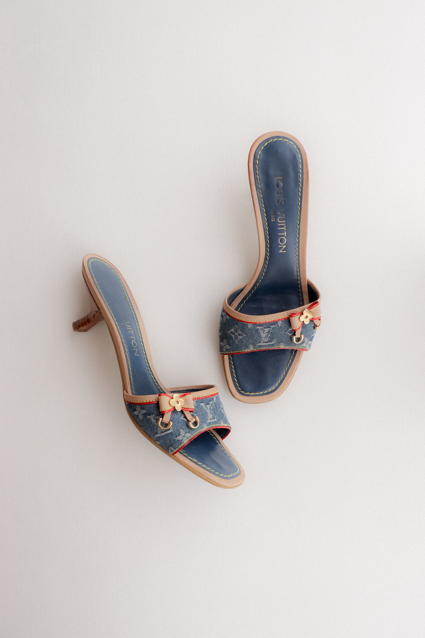 Vintage Louis Vuitton Denim Mules 36.5