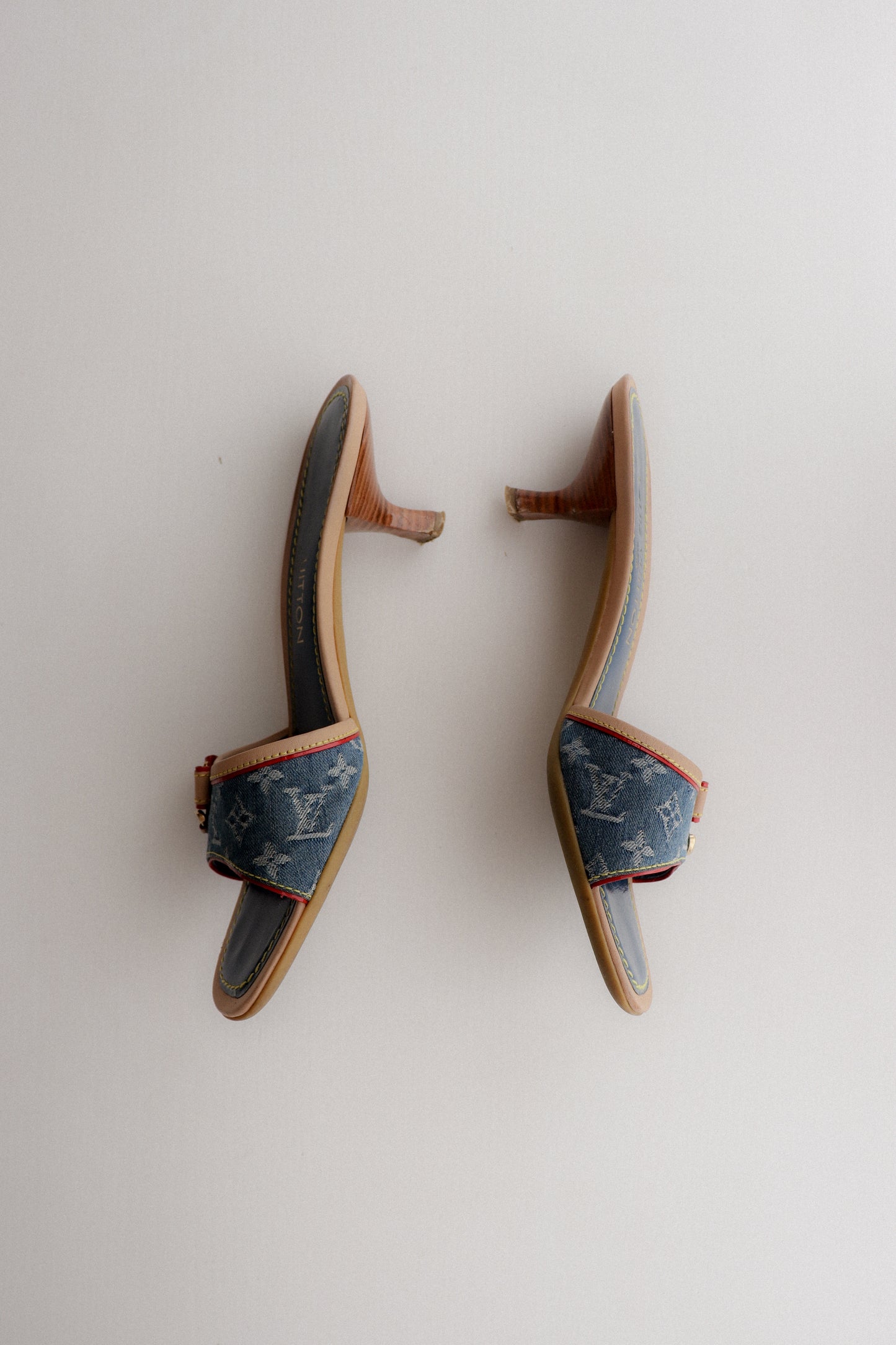 Vintage Louis Vuitton Denim Mules 36.5