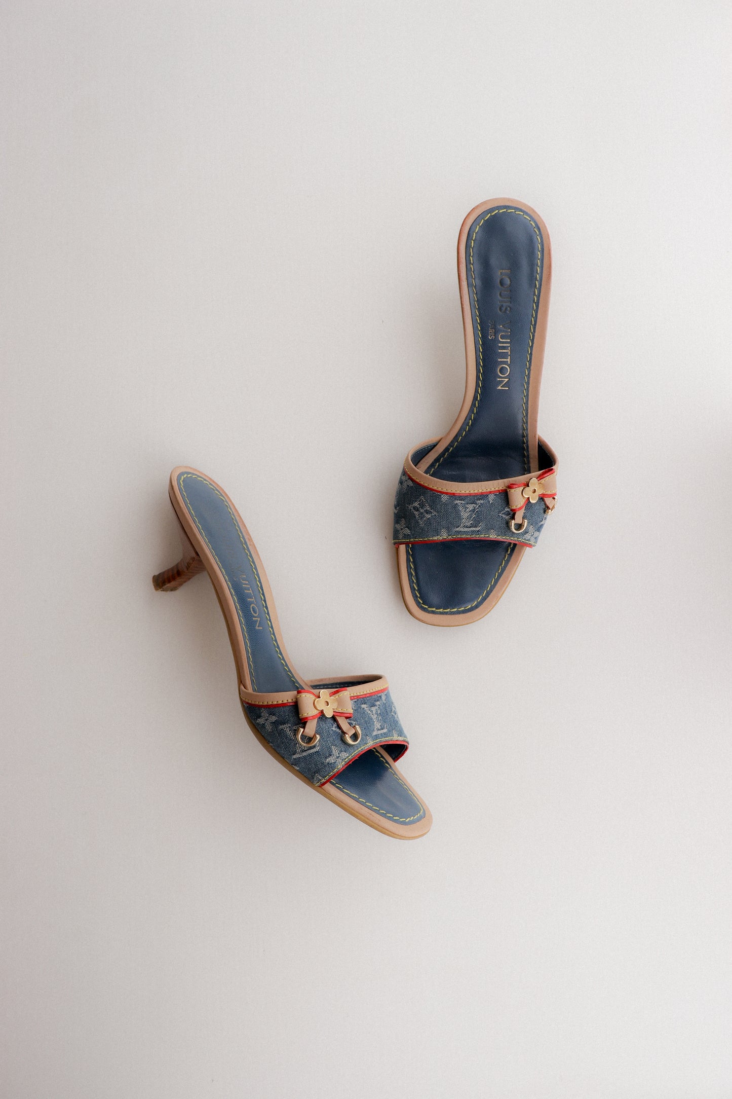 Vintage Louis Vuitton Denim Mules 36.5