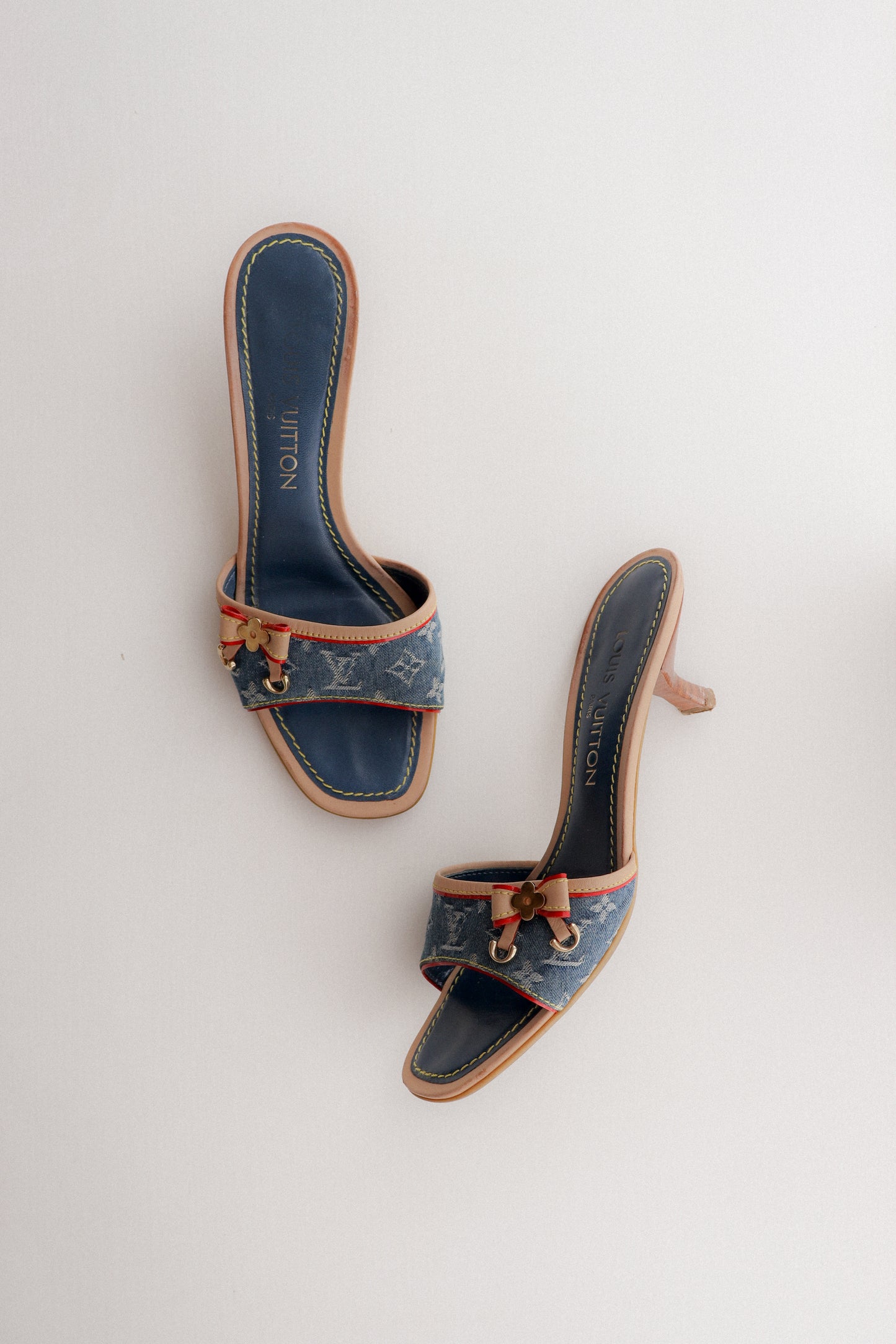 Vintage Louis Vuitton Denim Mules 36.5