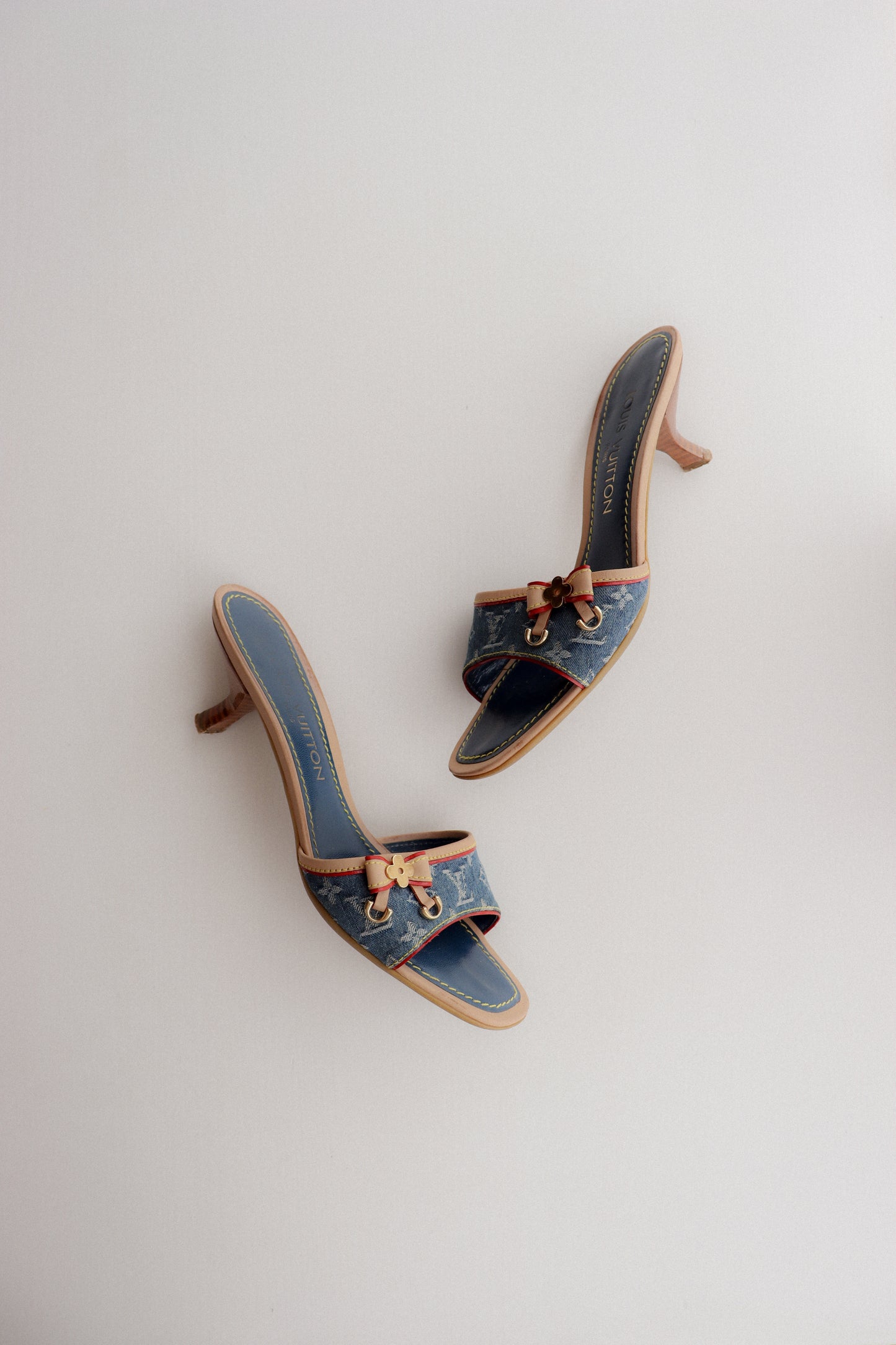 Vintage Louis Vuitton Denim Mules 36.5