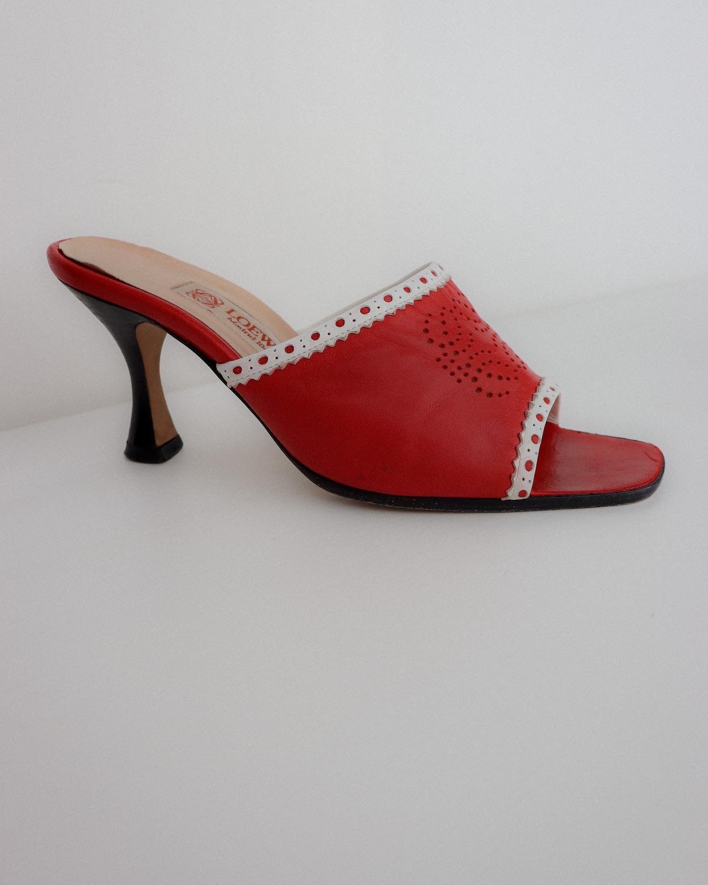 Vintage Loewe Anagram Mules 36