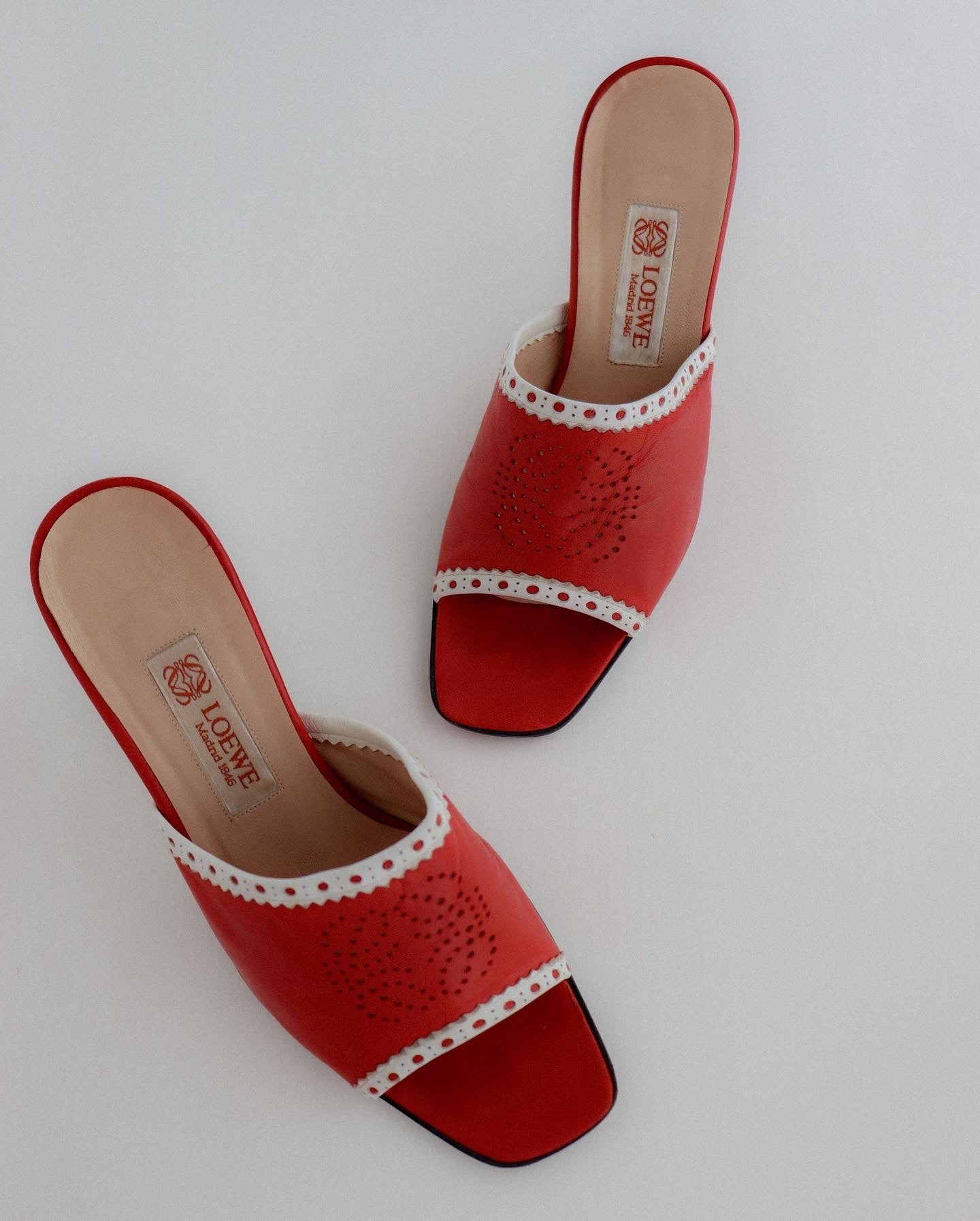 Vintage Loewe Anagram Mules 36