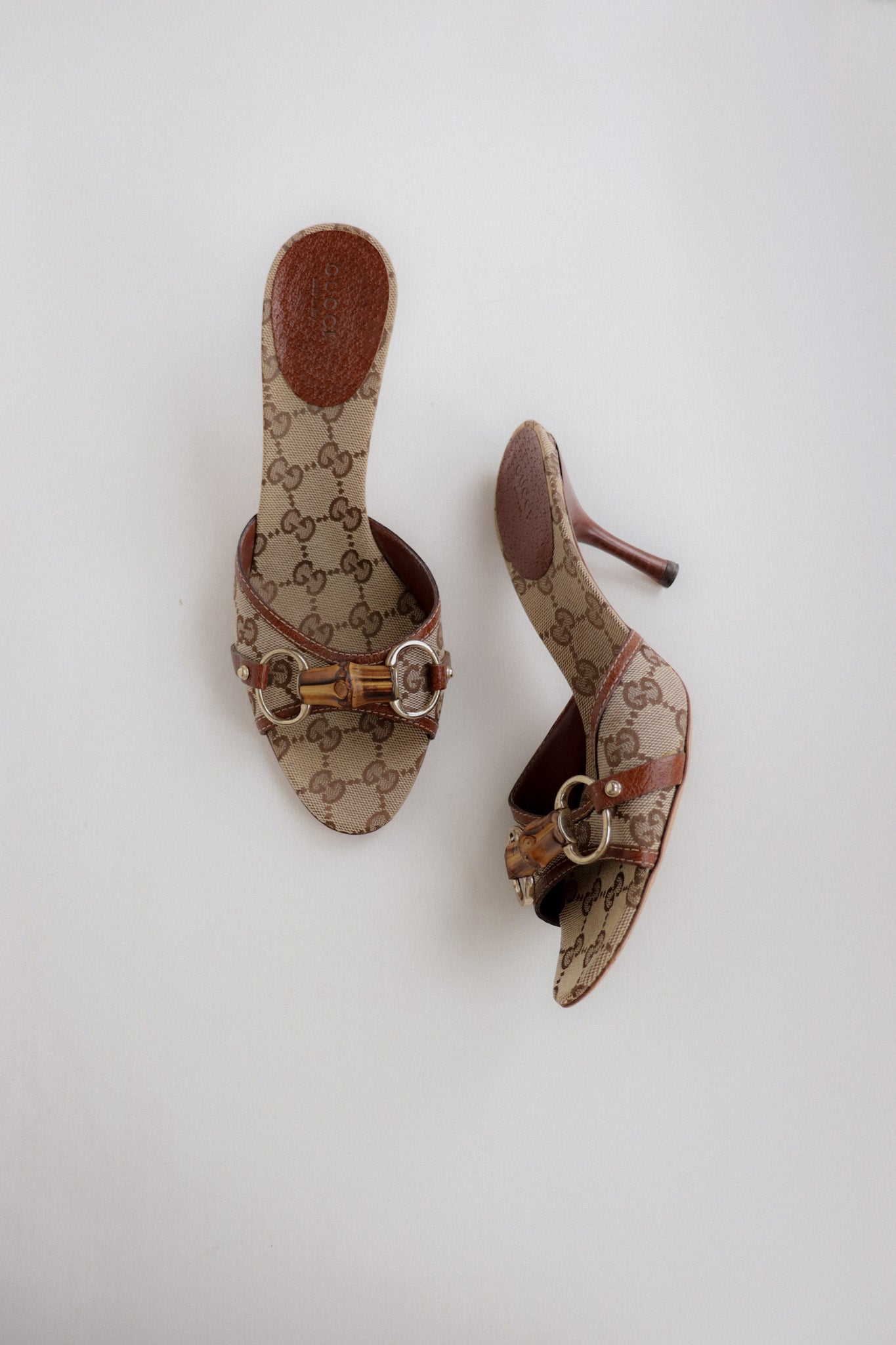 Vintage Gucci Bamboo Horsebit Mules 38