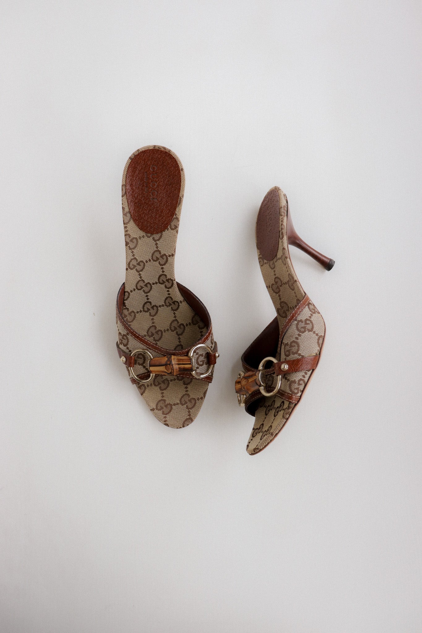 Vintage Gucci Bamboo Horsebit Mules 38