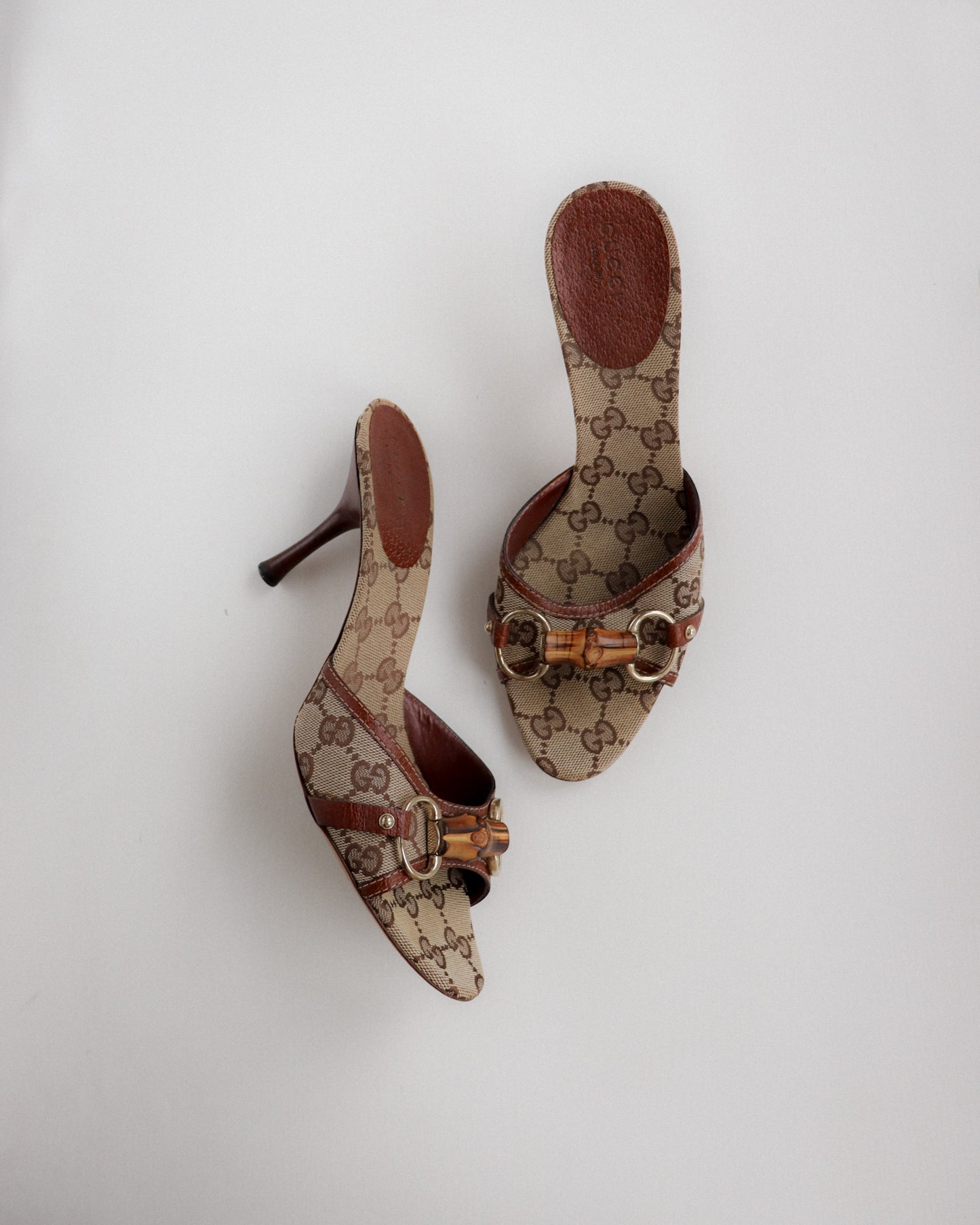 Vintage Gucci Bamboo Horsebit Mules 38