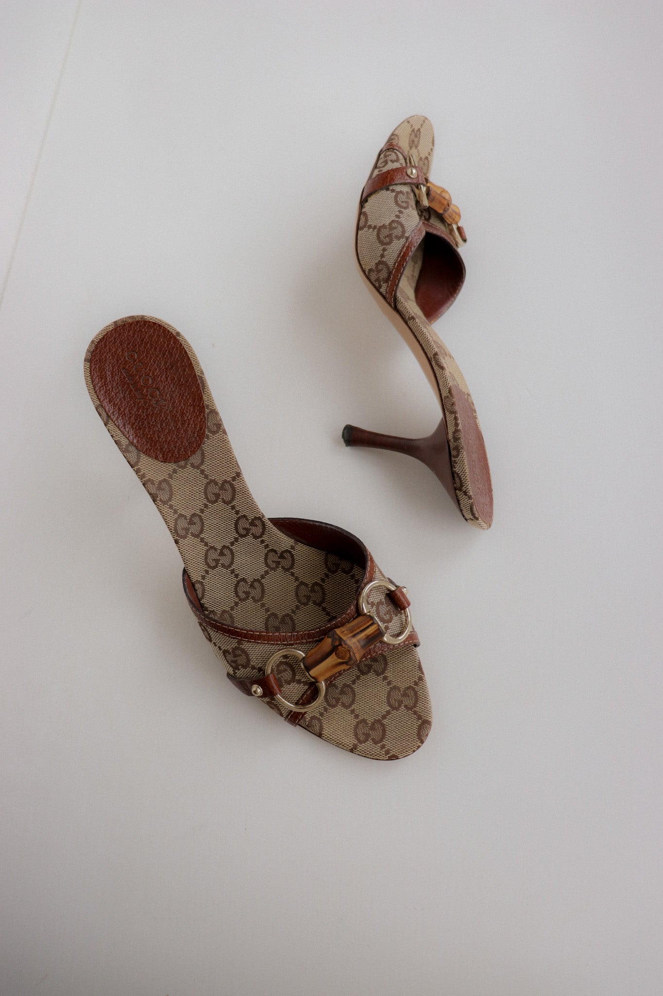 Vintage Gucci Bamboo Horsebit Mules 38