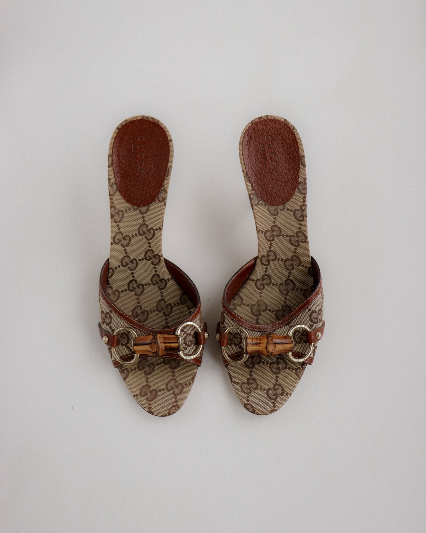 Vintage Gucci Bamboo Horsebit Mules 38