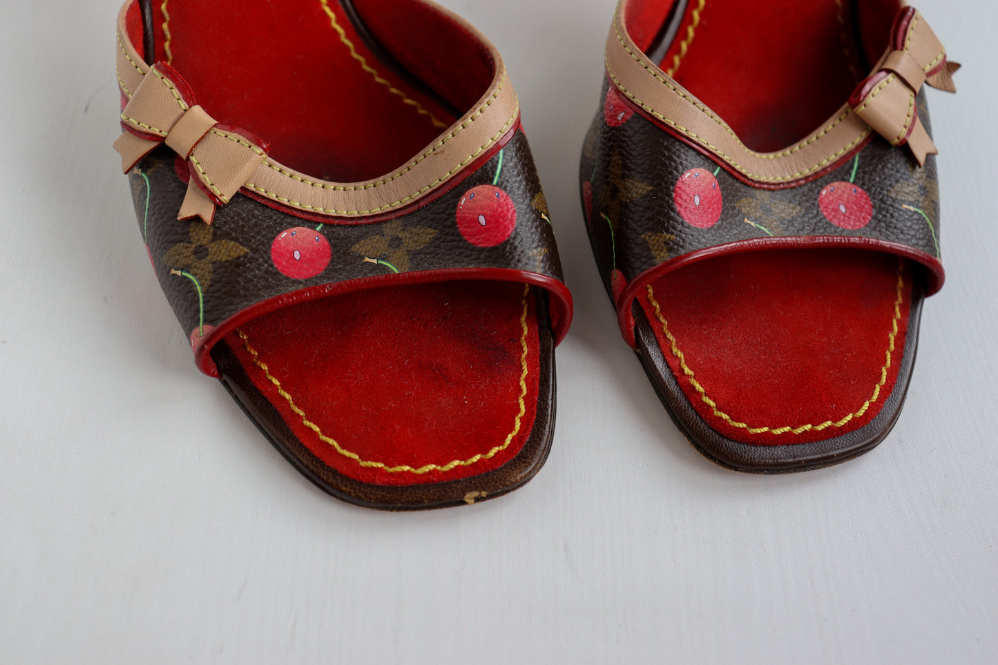 Vintage Louis Vuitton x Murakami Cherry Mules 37.5