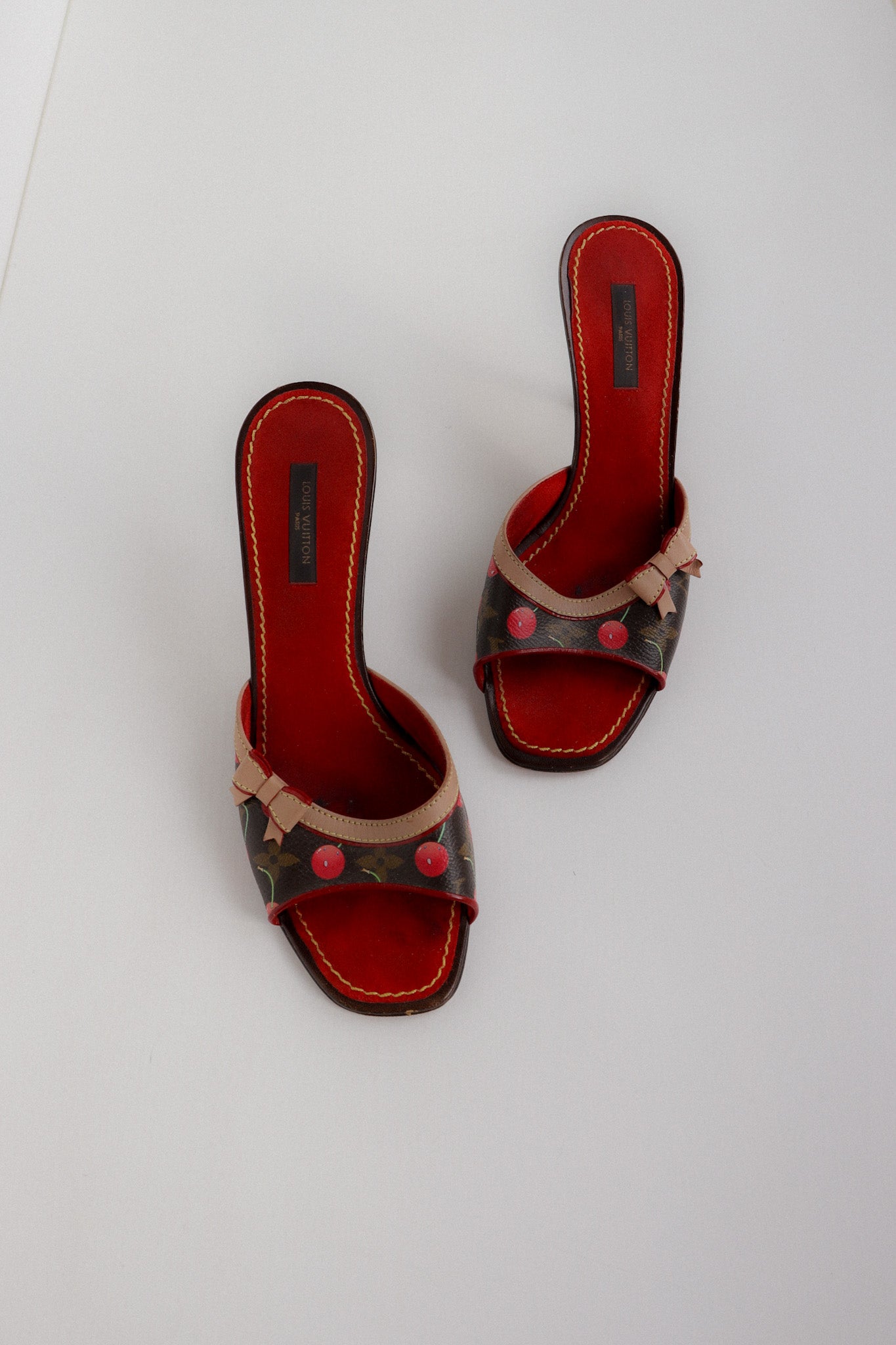 Vintage Louis Vuitton x Murakami Cherry Mules 37.5