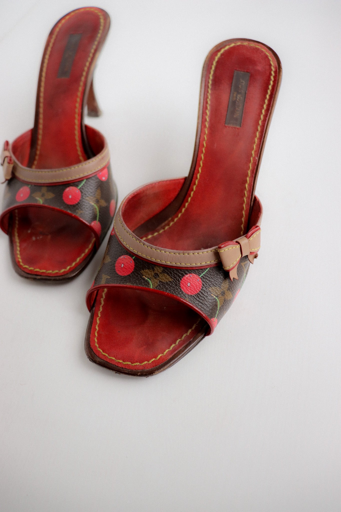 Vintage Louis Vuitton x Murakami Cherry Mules 39