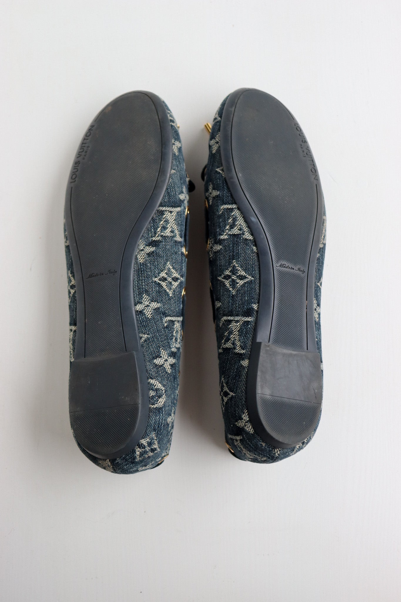 Vintage Louis Vuitton Denim Ballet Flats 38