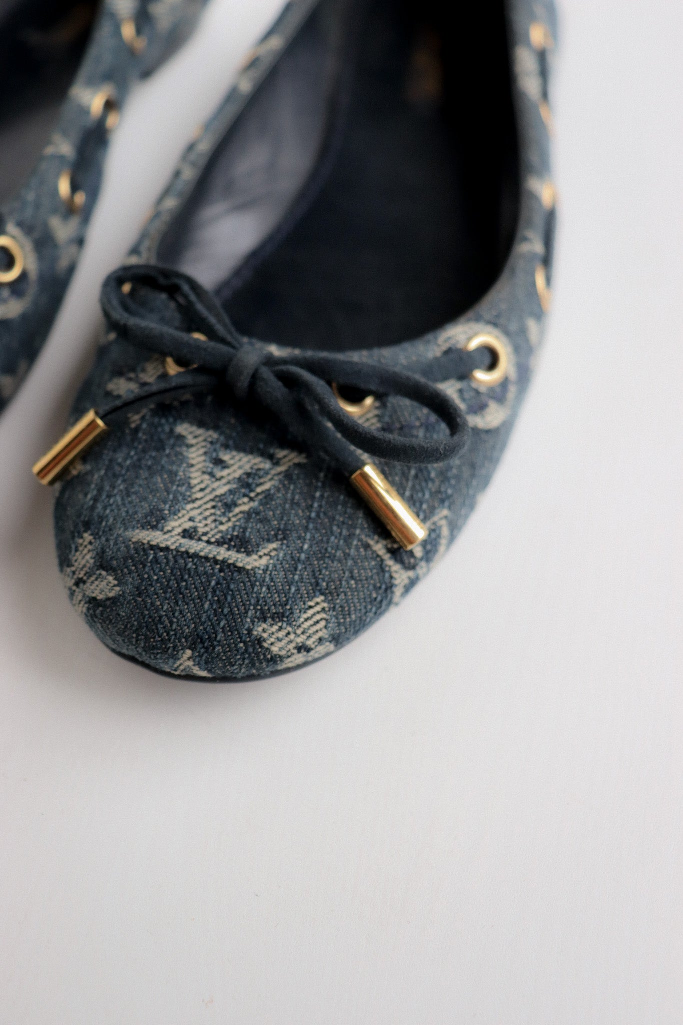 Vintage Louis Vuitton Denim Ballet Flats 38