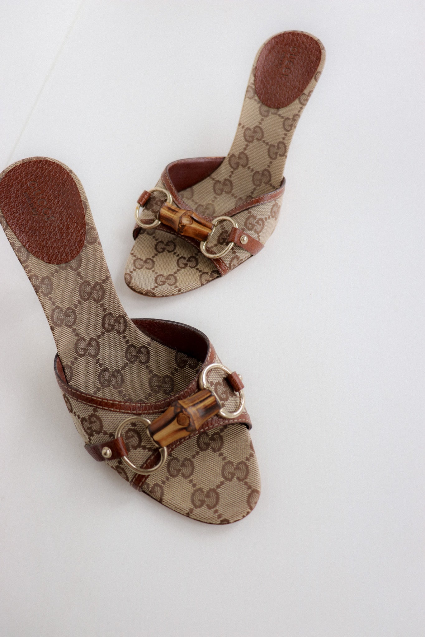 Vintage Gucci Bamboo Horsebit Mules 38