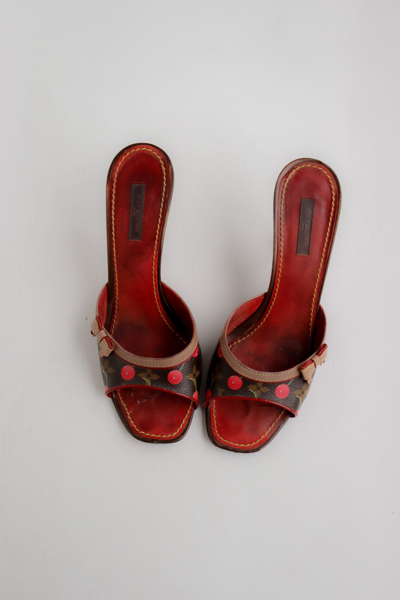 Vintage Louis Vuitton x Murakami Cherry Mules 39