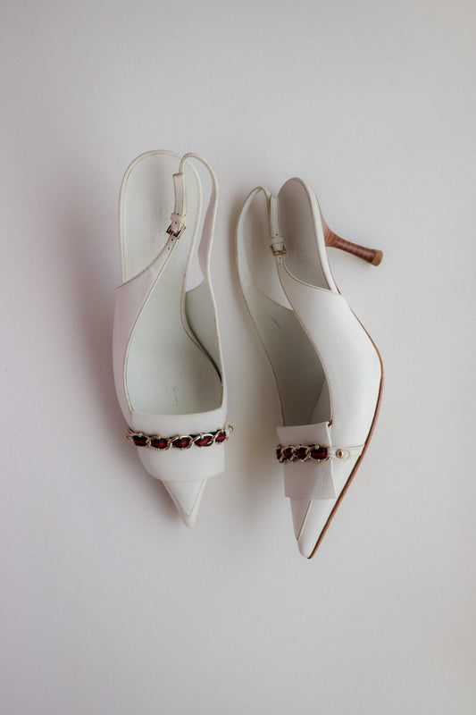 Vintage Gucci Chain Slingbacks 36