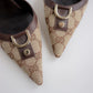 Vintage Gucci Monogram Mules 38.5