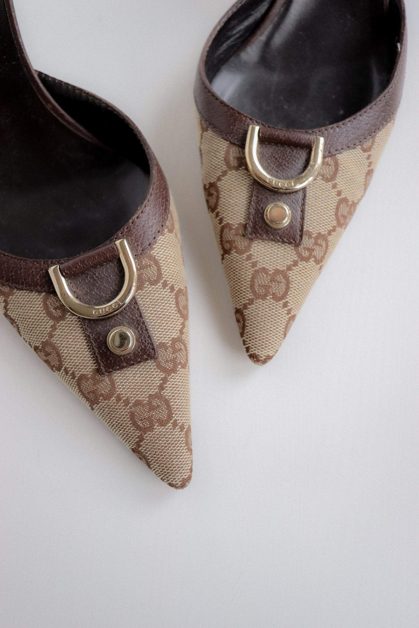 Vintage Gucci Monogram Mules 38.5