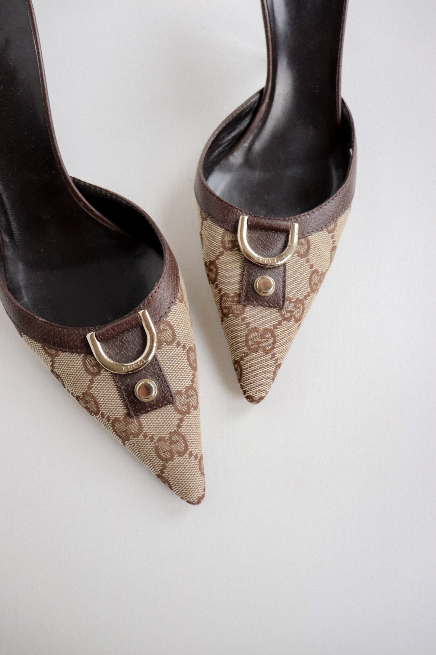 Vintage Gucci Monogram Mules 38.5