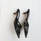 Vintage Manolo Blahnik Lace Mules 37.5