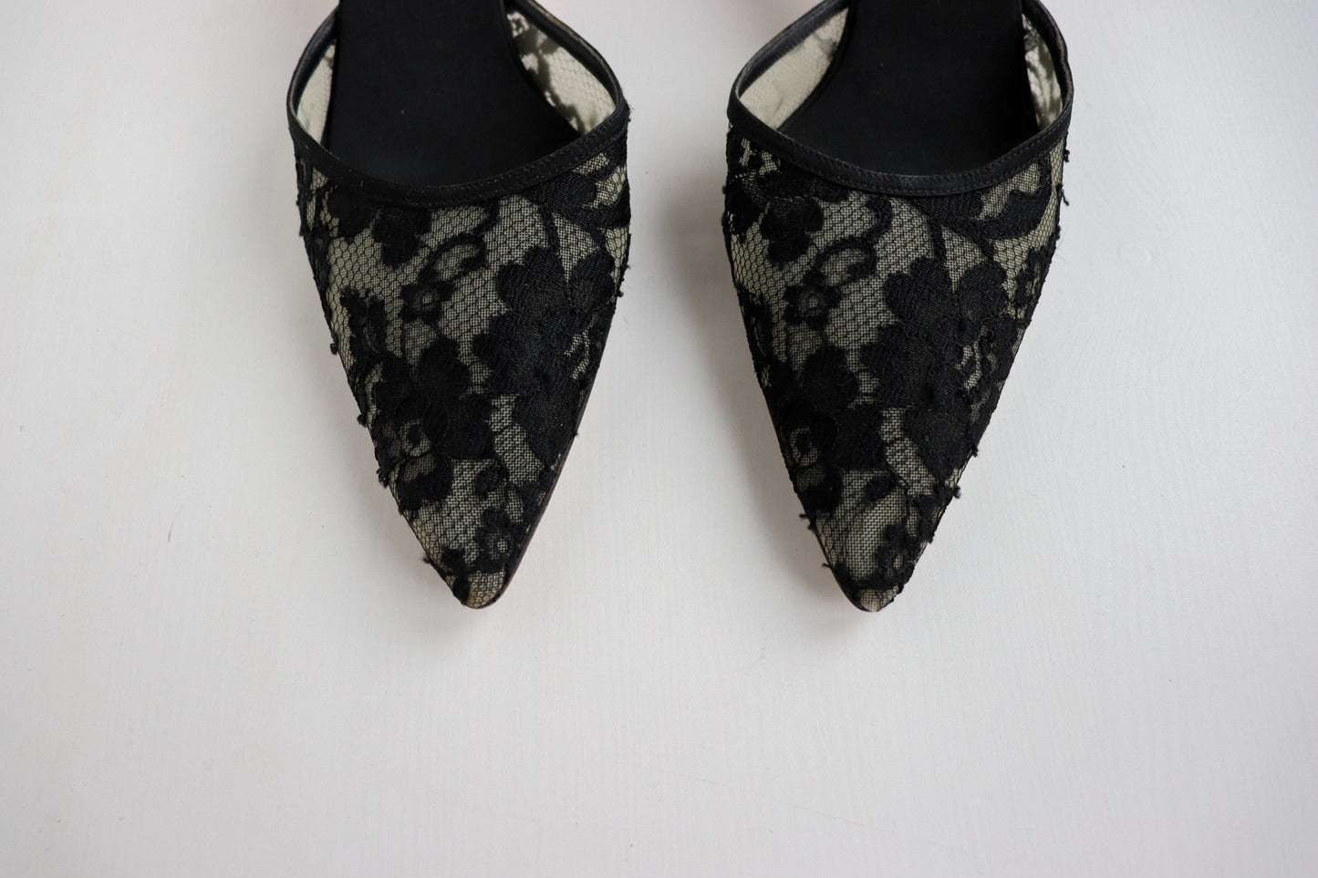 Vintage Manolo Blahnik Lace Mules 37.5