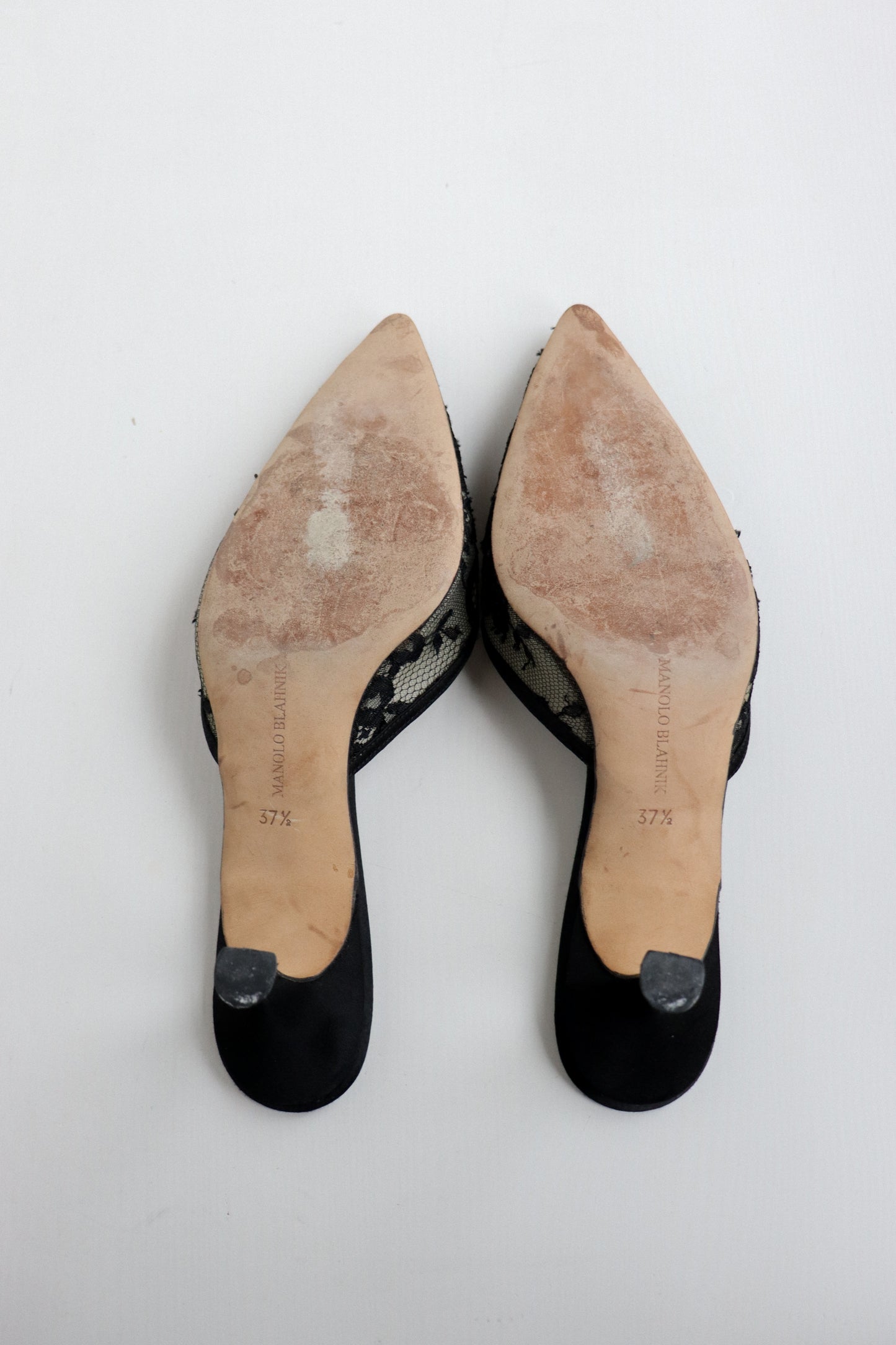 Vintage Manolo Blahnik Lace Mules 37.5