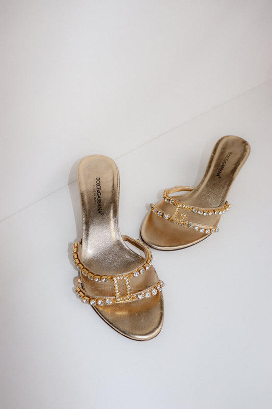 Vintage Dolce&Gabbana Sparkling Mules 37