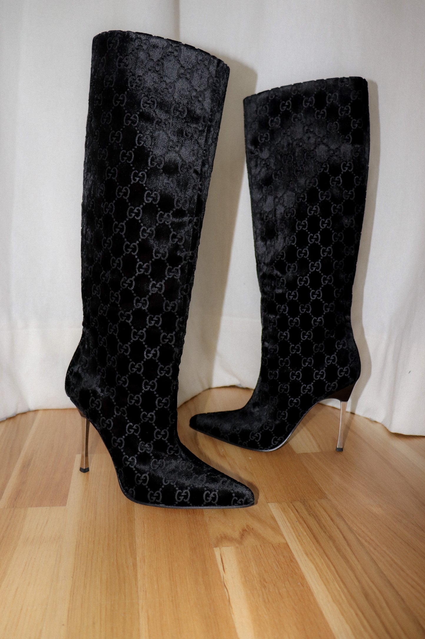 Vintage Gucci Velvet Boots Tom Ford Fall 1997 - 36.5