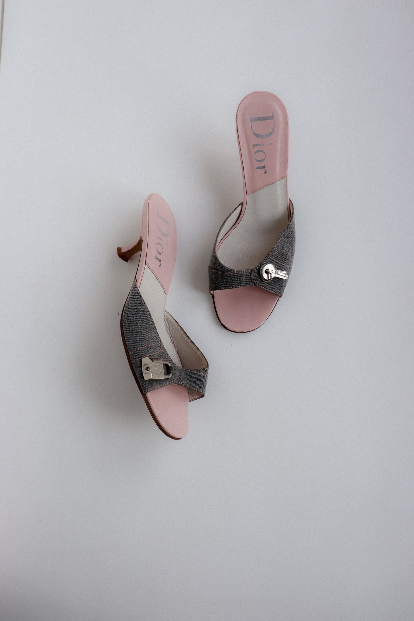 Vintage Dior Padlock Mules 37