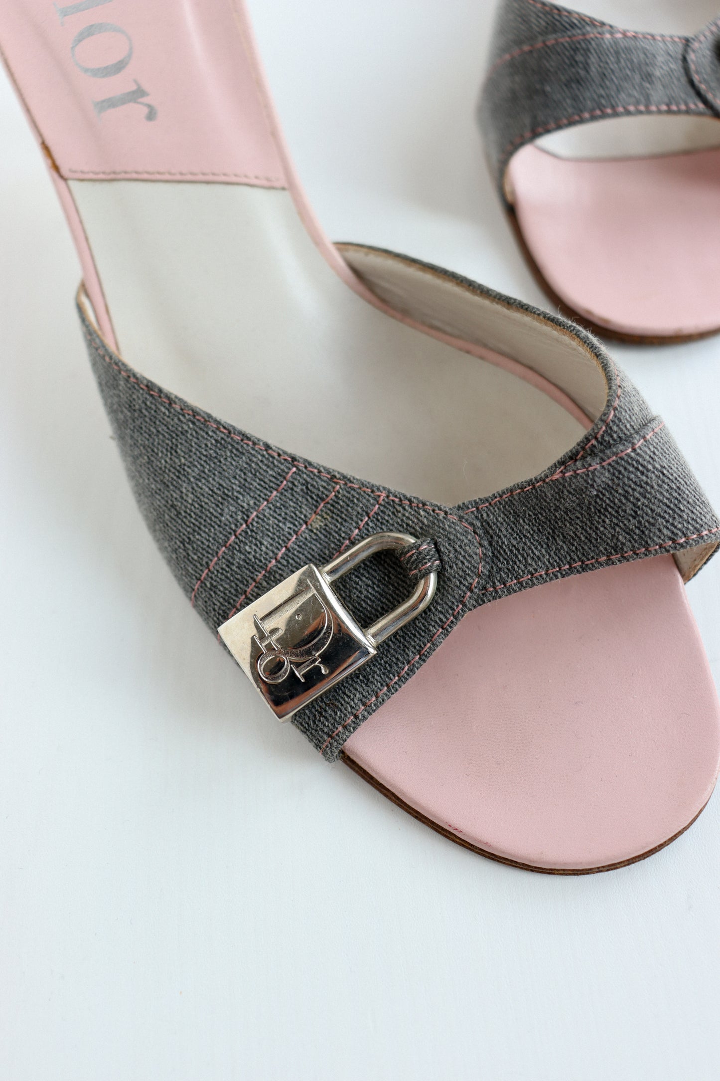 Vintage Dior Padlock Mules 37