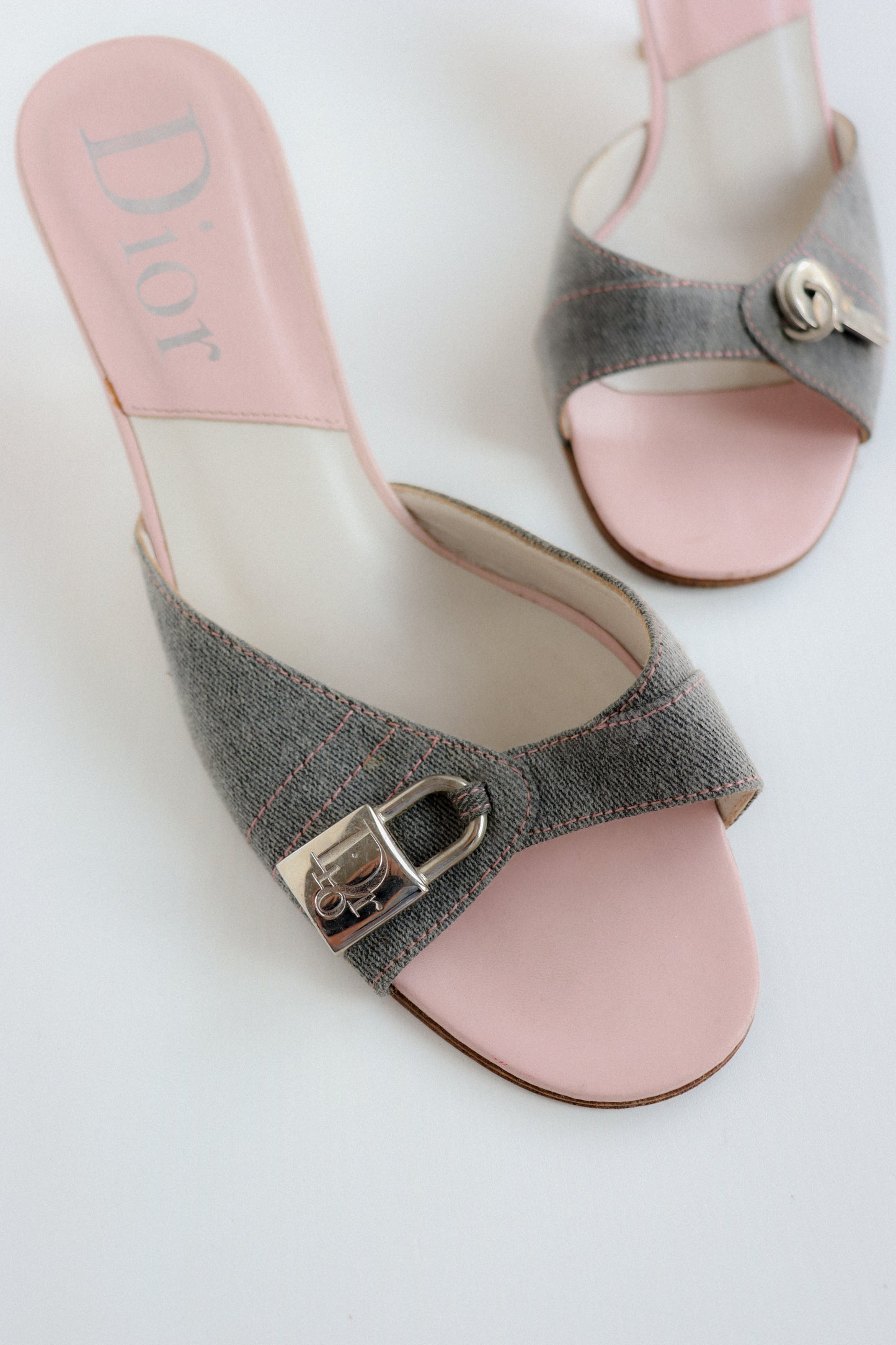 Vintage Dior Padlock Mules 37