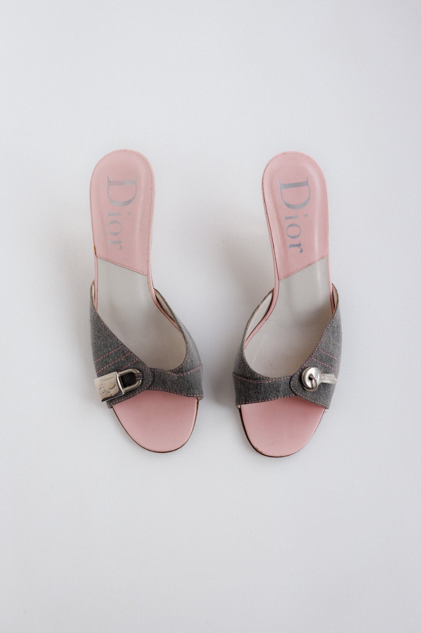 Vintage Dior Padlock Mules 37